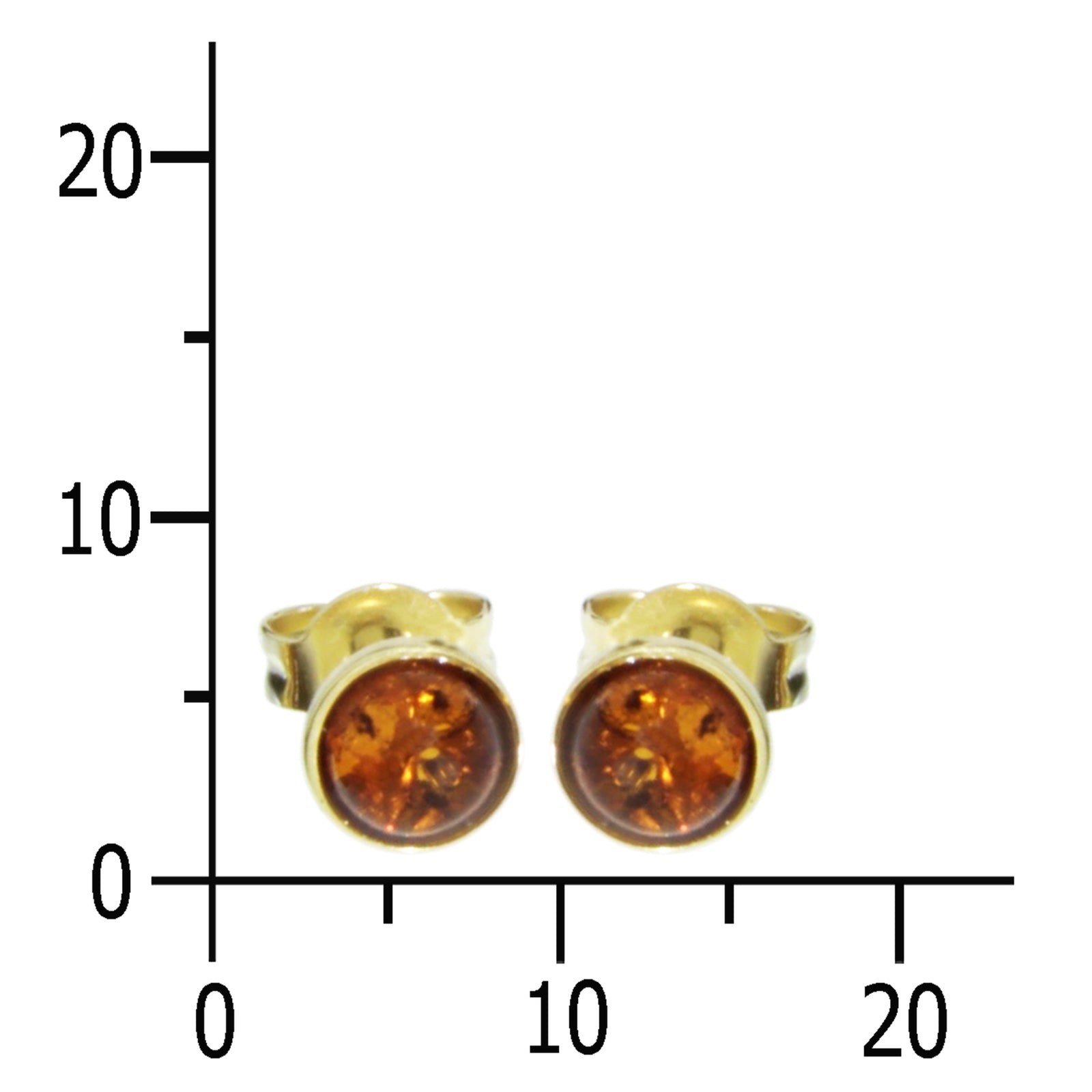 Ohrstecker Gold 333/000, Bernstein 5 mm