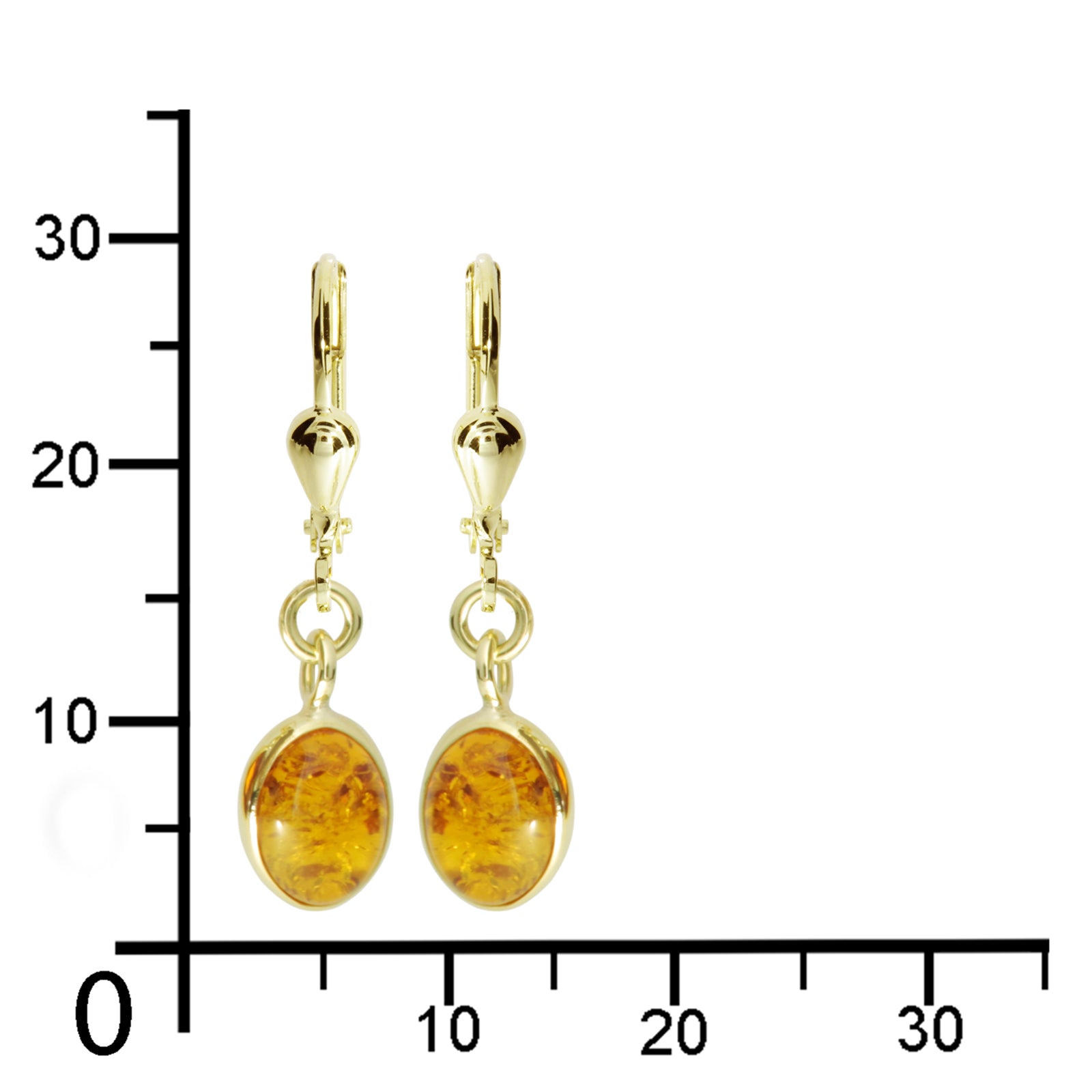 Ohrhänger Gold 333/000, Bernstein