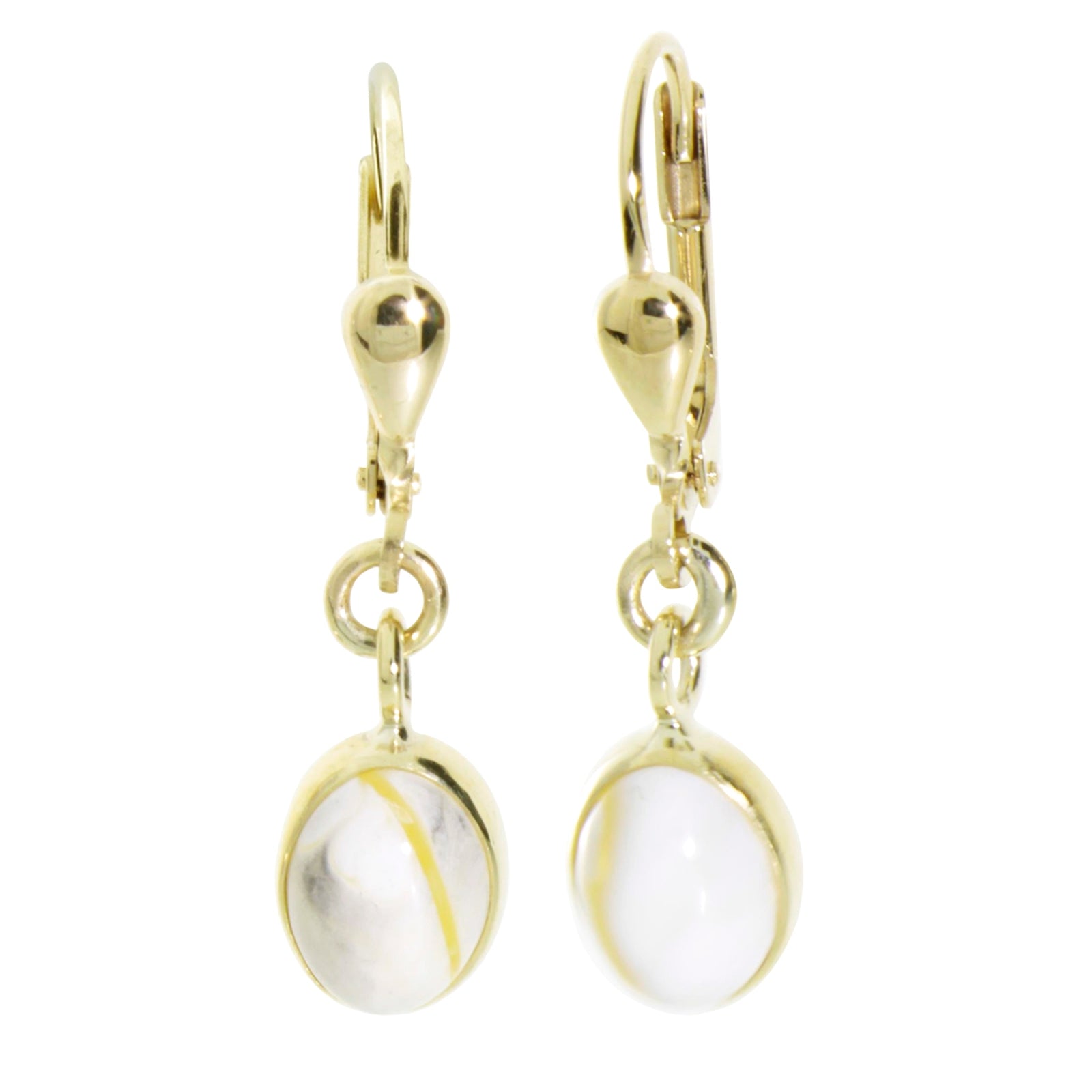 Ohrhänger Gold 333/000, Bernstein- Unikatstein