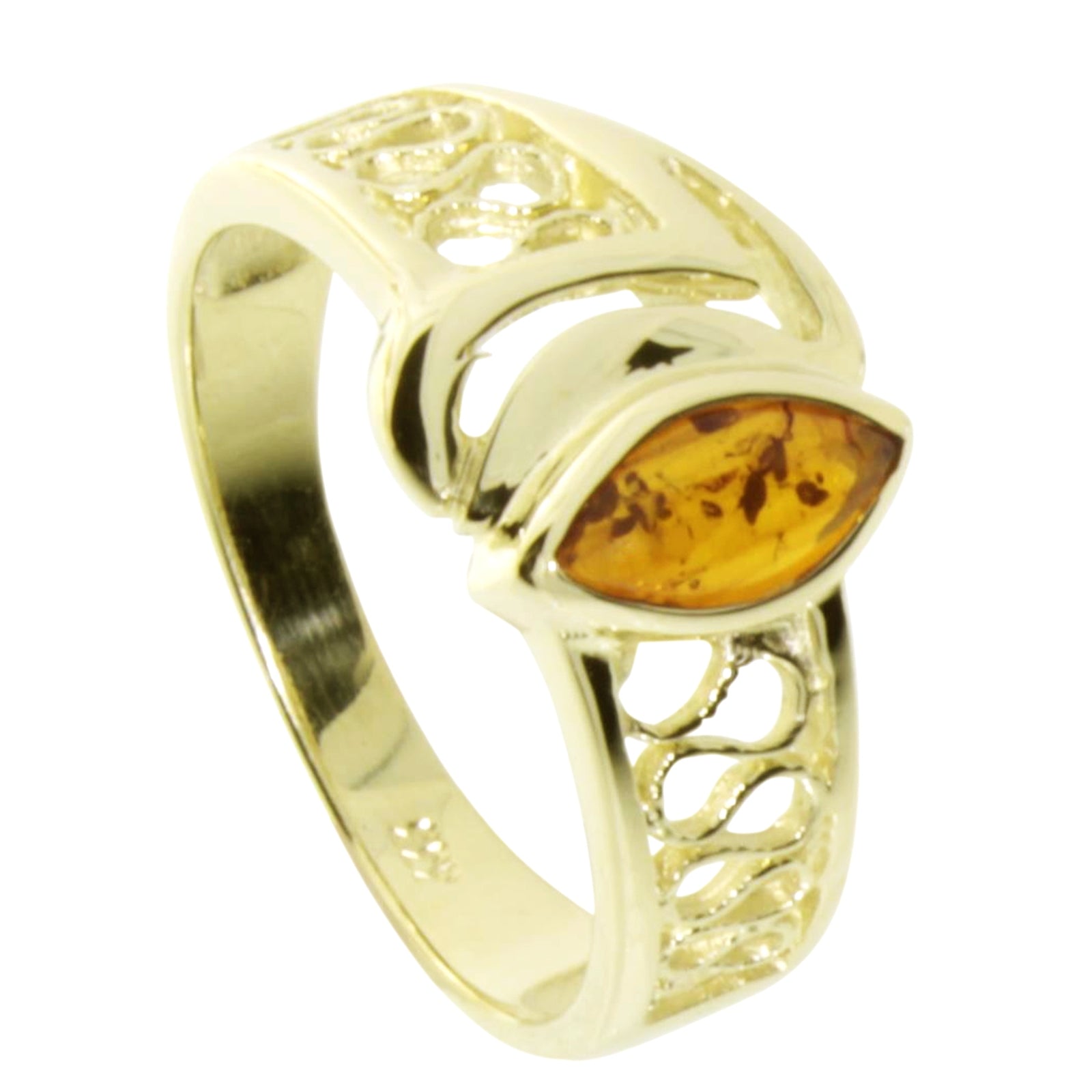 Ring Gold 333/000, Bernstein -Größe wählbar-