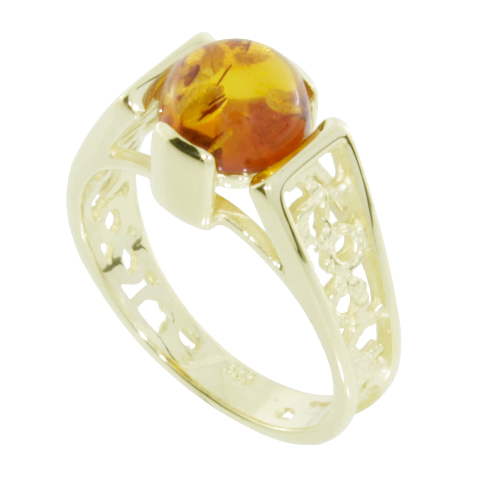 Ring Gold 333/000, Bernstein -Größe wählbar-