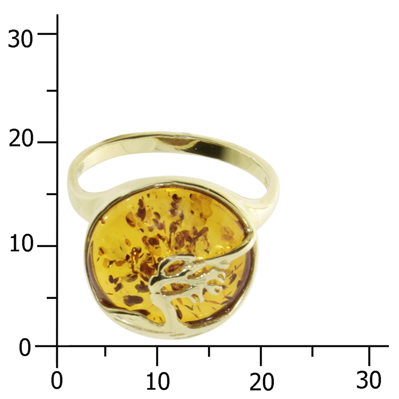 Ring Gold 333/000, "Windflüchter", Bernstein -Größe wählbar-