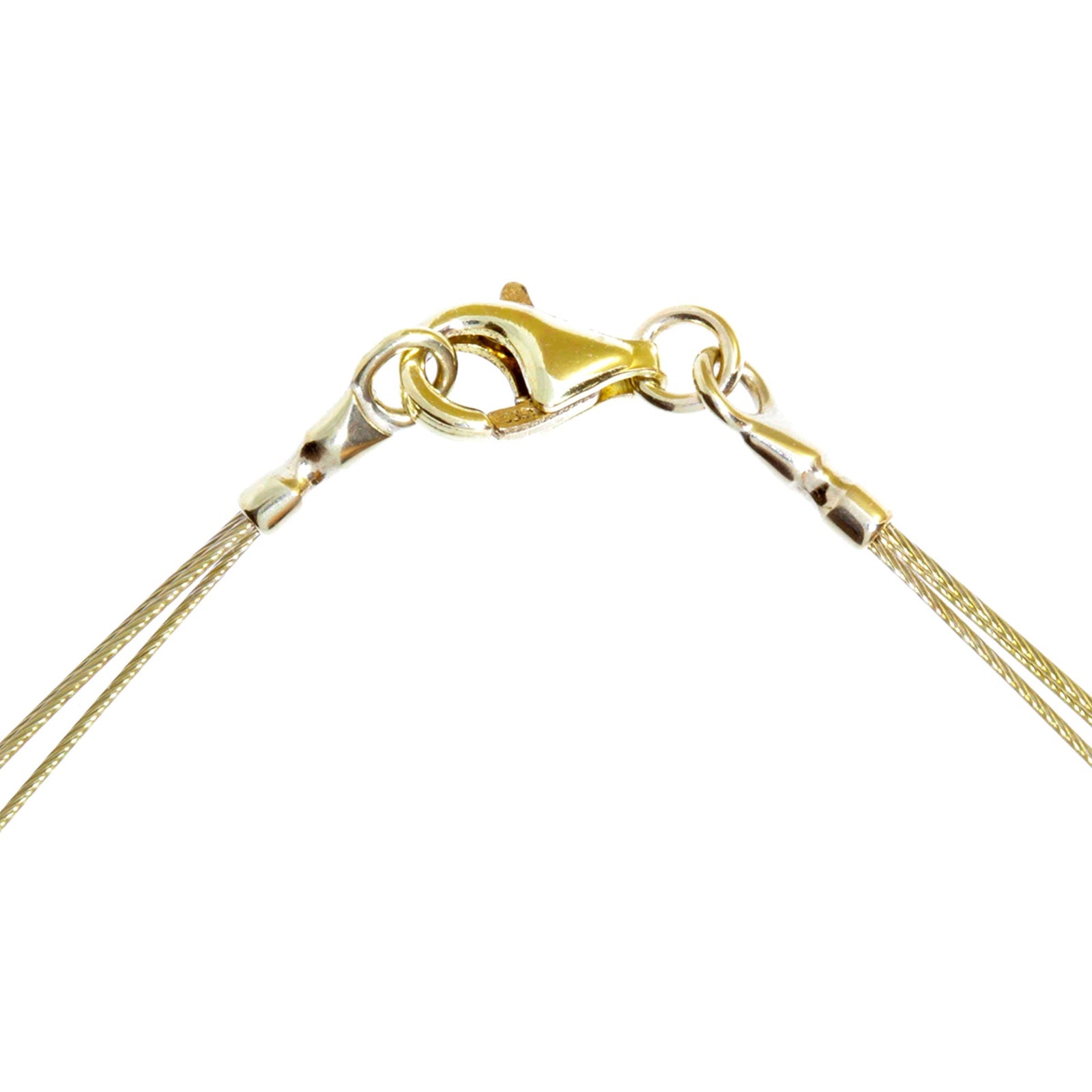 Nyloncollier 3-reihig Gold 333/000 -Länge wählbar-
