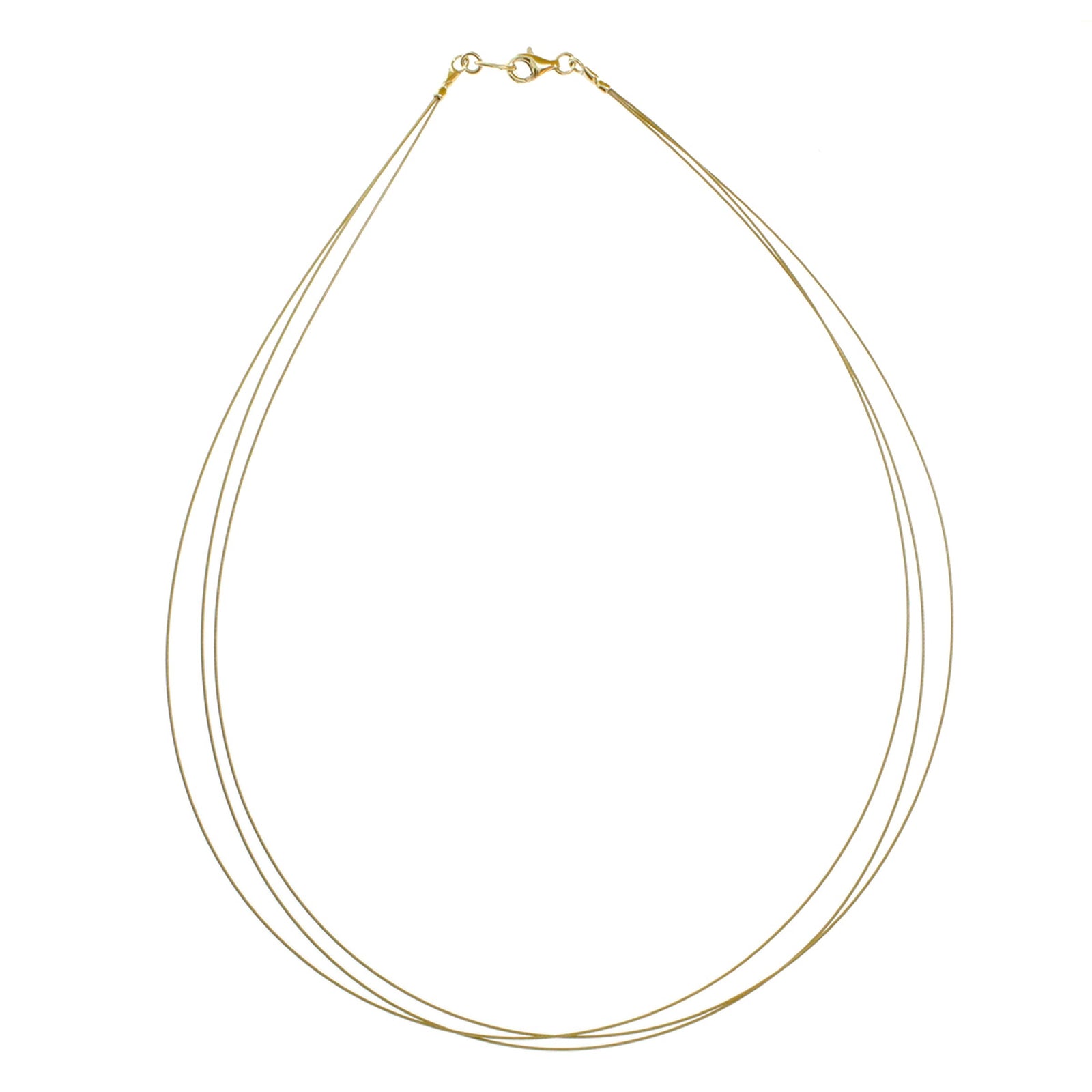 Nyloncollier 3-reihig Gold 333/000 -Länge wählbar-