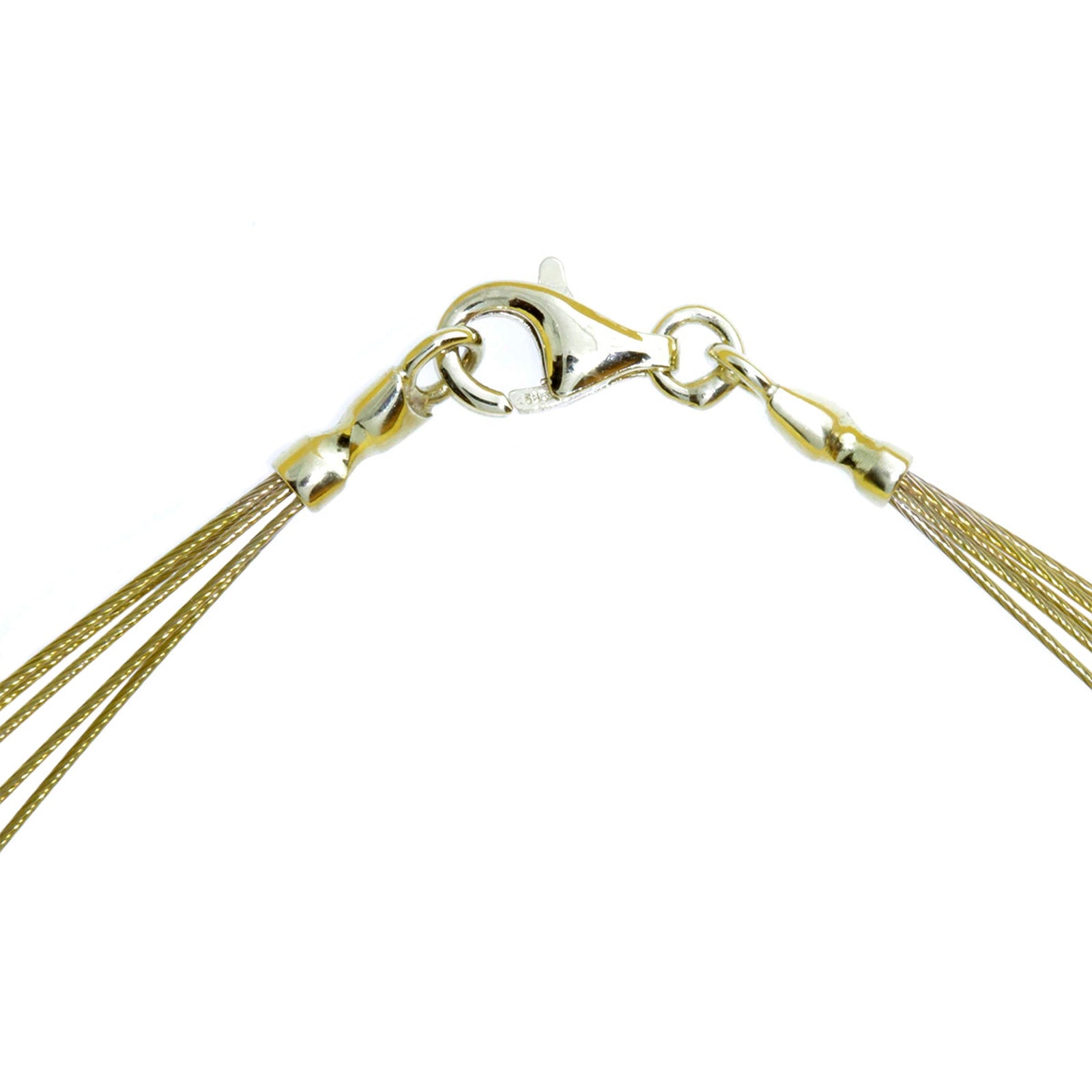 Nyloncollier 5-reihig Gold 333/000 -Länge wählbar-