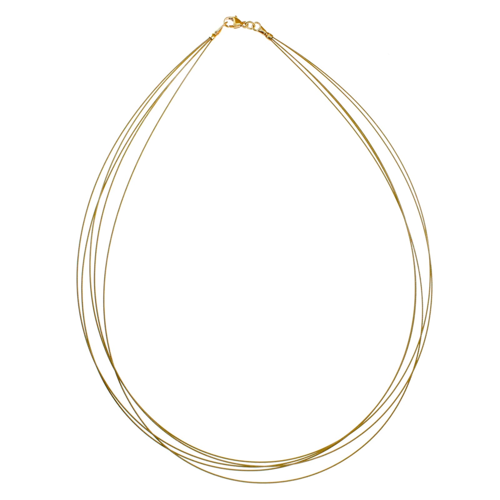 Nyloncollier 5-reihig Gold 333/000 -Länge wählbar-