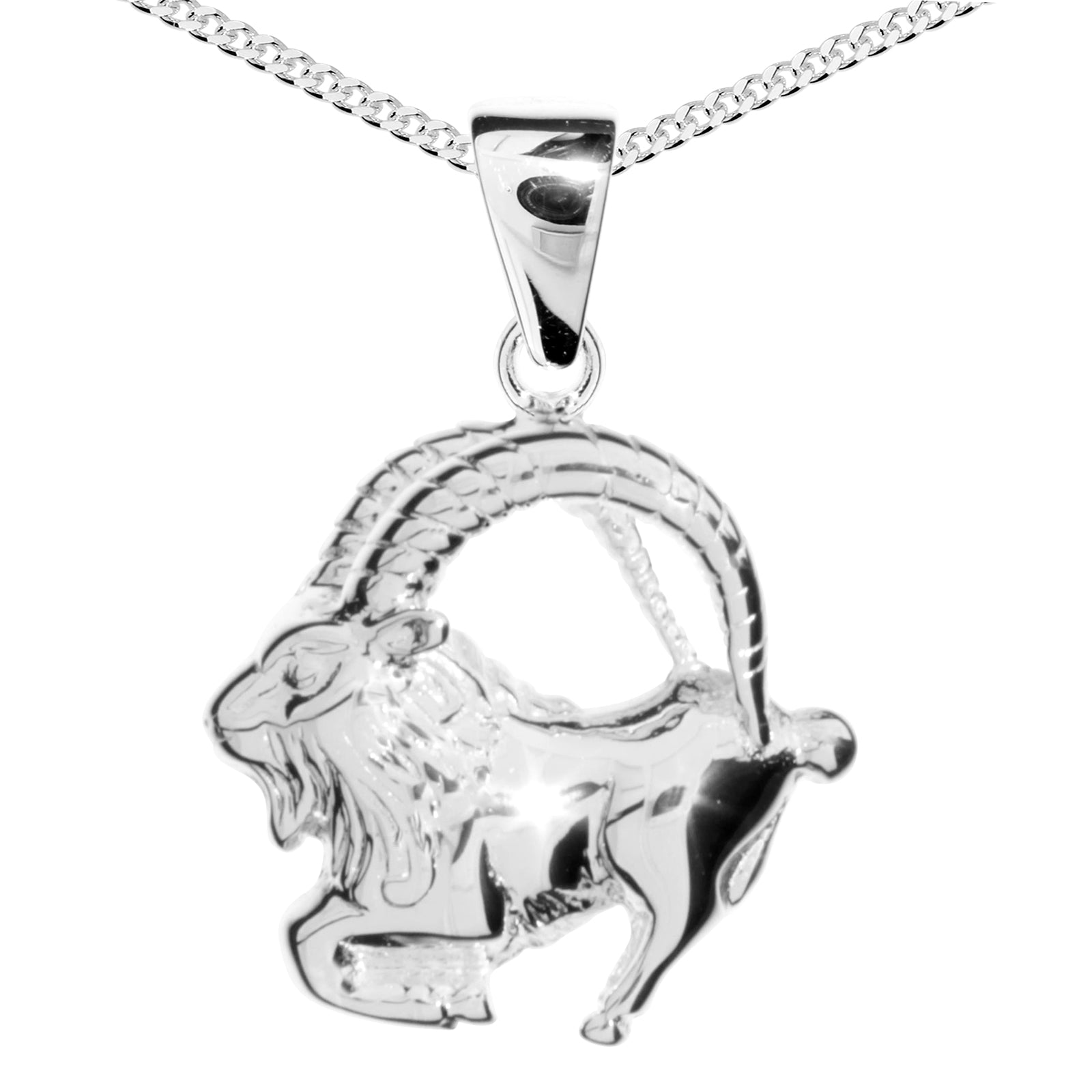 Kette mit Anhänger Silber 925/000, 42 cm, Steinbock