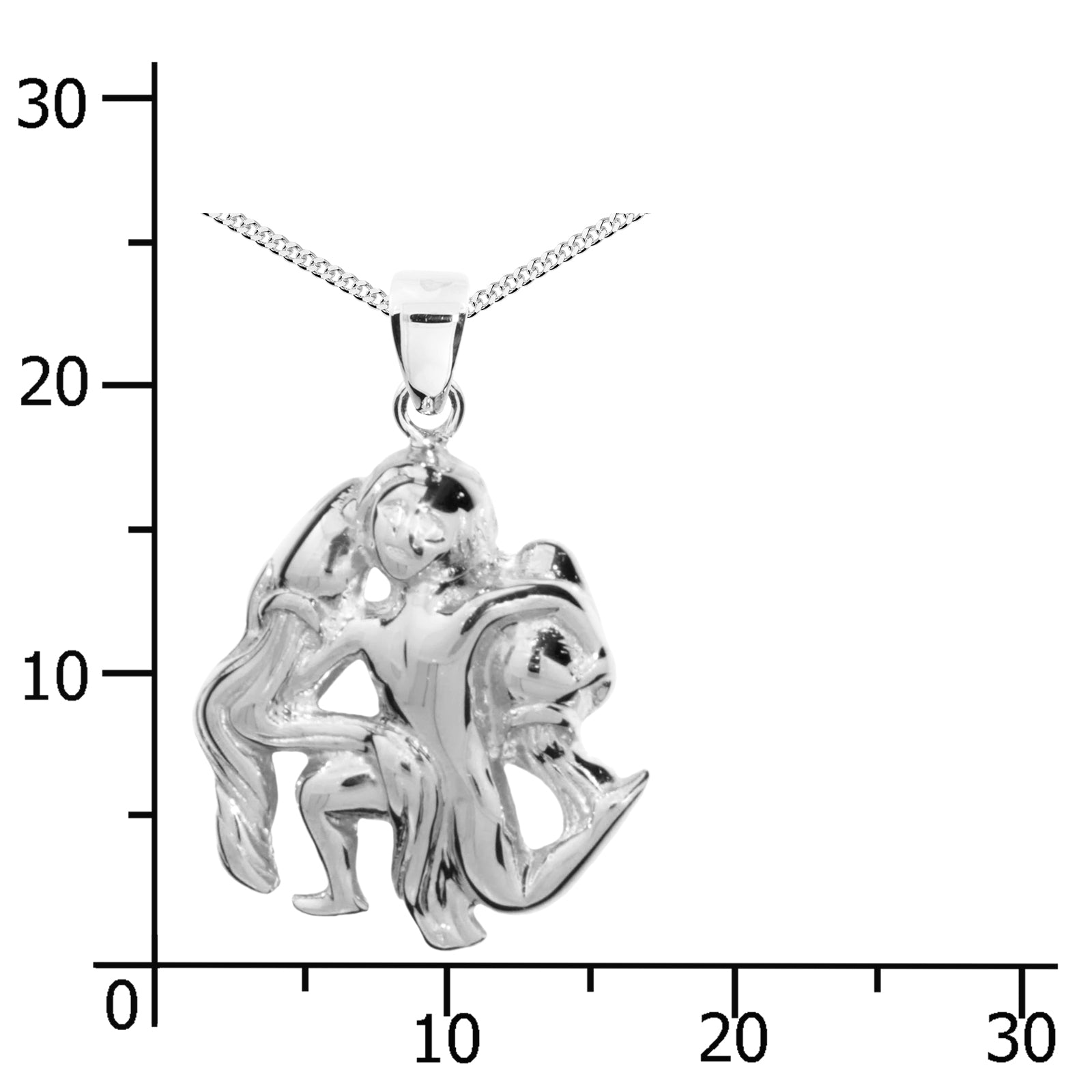 Kette mit Anhänger Silber 925/000, 42 cm, Wassermann