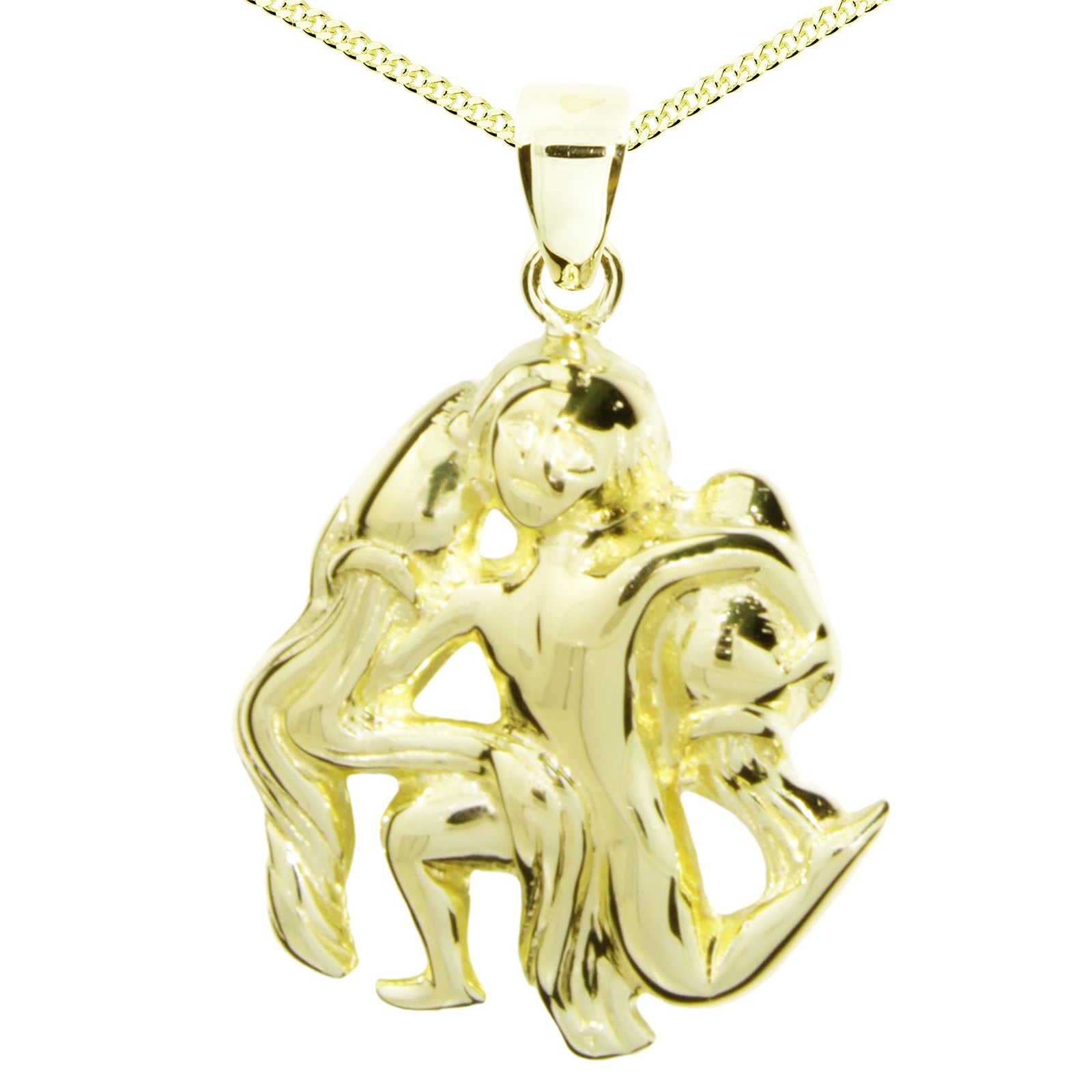 Kette mit Anhänger Silber vergoldet, 42 cm, Wassermann