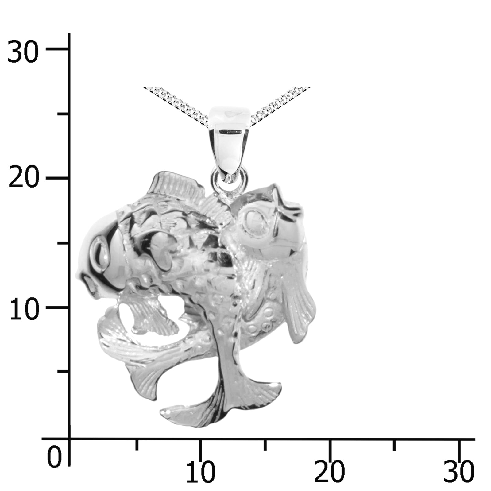 Kette mit Anhänger Silber 925/000, 42 cm, Fische
