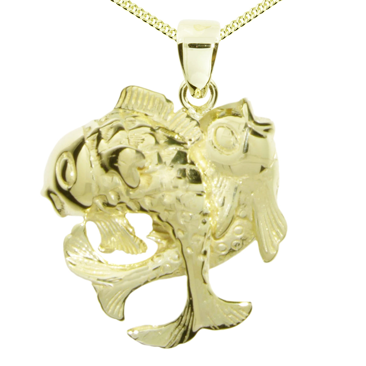 Kette mit Anhänger Silber vergoldet, 42 cm, Fische