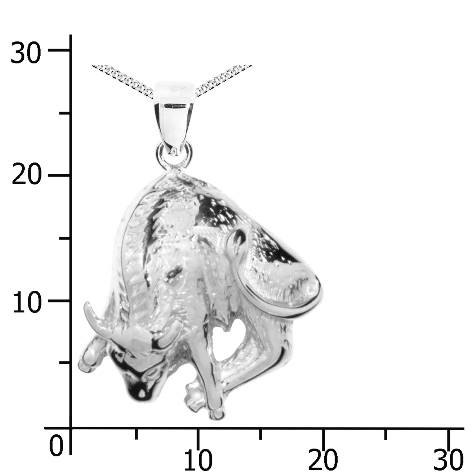 Kette mit Anhänger Silber 925/000, 42 cm, Stier