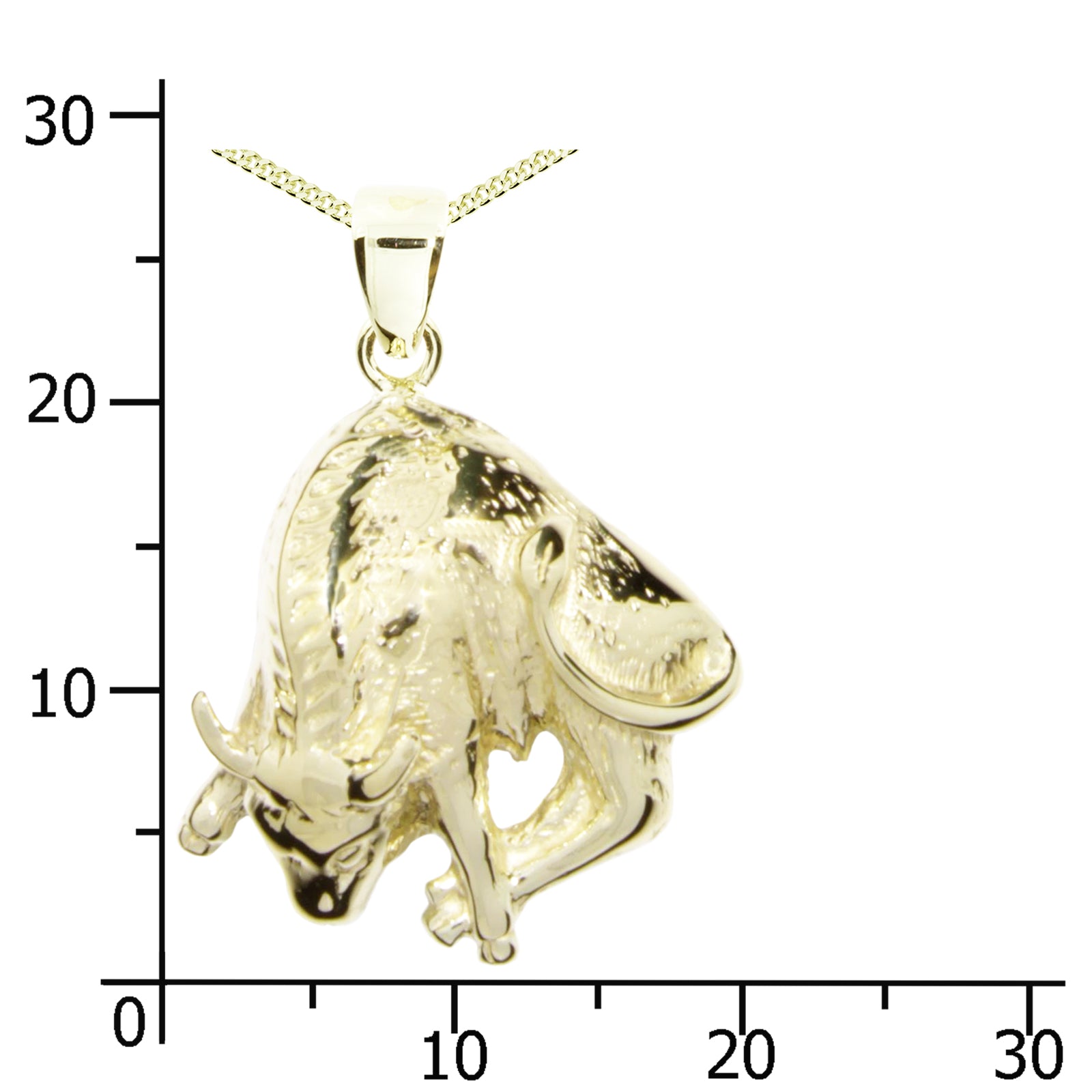 Kette mit Anhänger Silber vergoldet, 42 cm, Stier