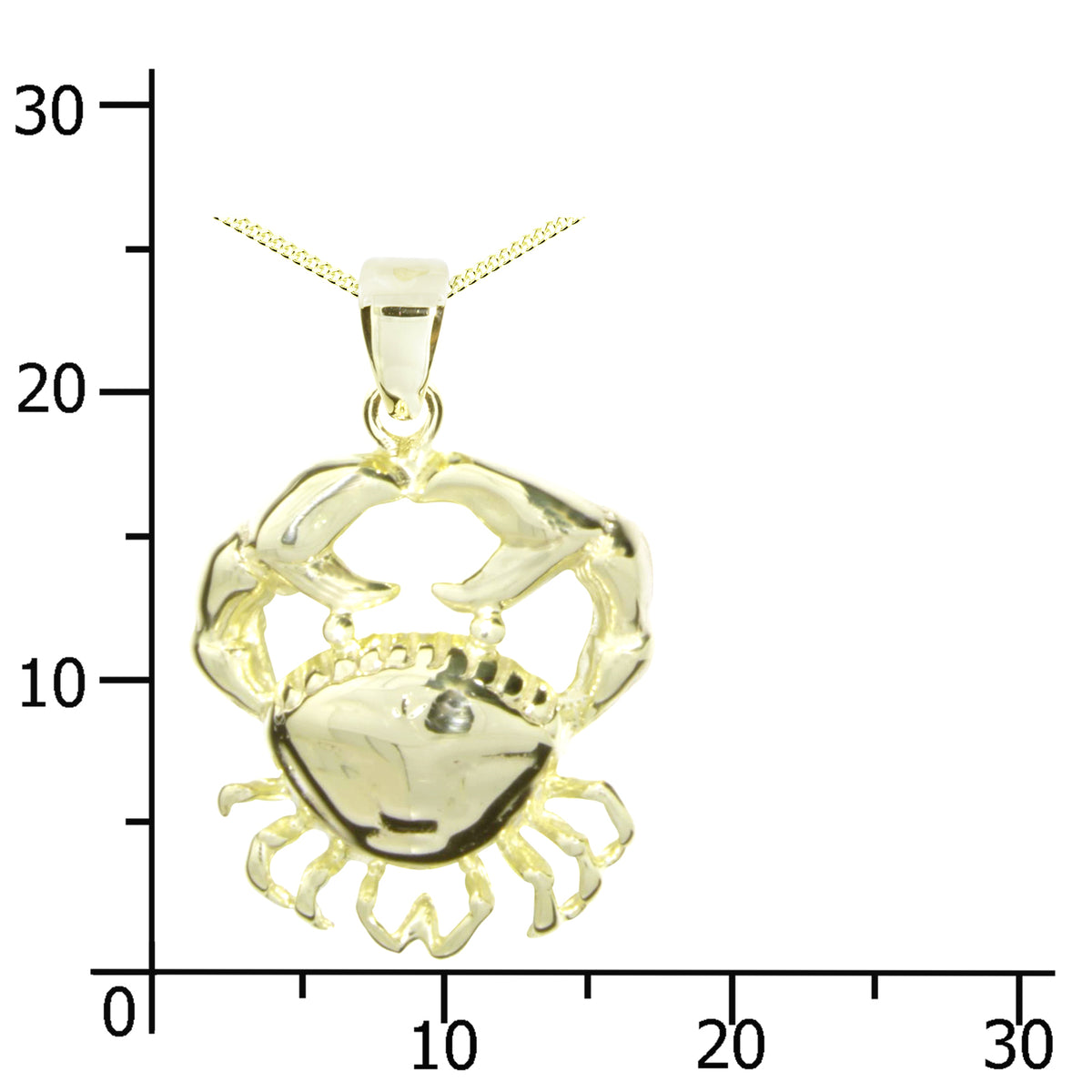 Kette mit Anhänger Silber vergoldet, 42 cm, Krebs