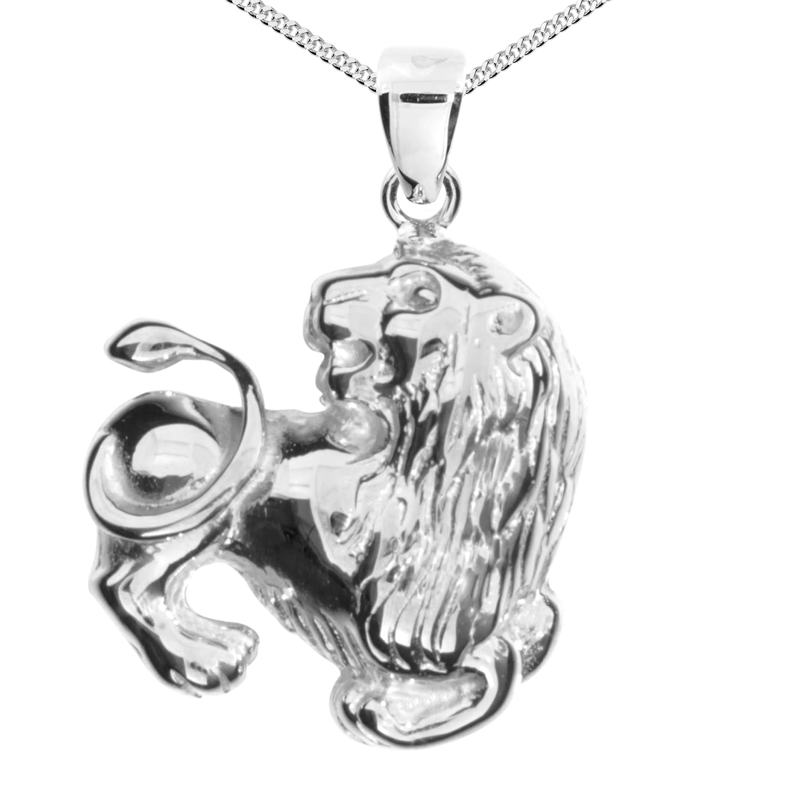 Kette mit Anhänger Silber 925/000, 42 cm, Löwe