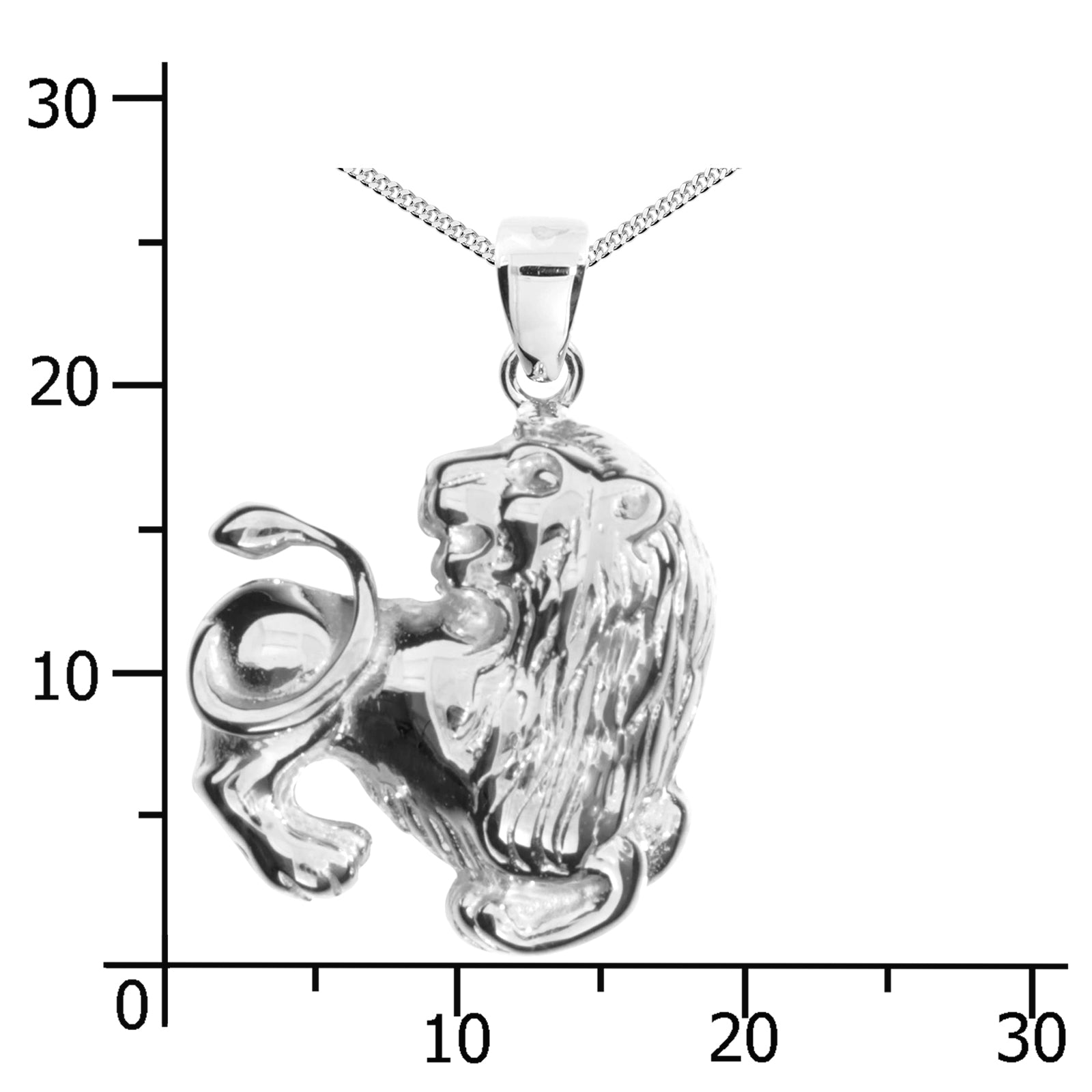 Kette mit Anhänger Silber 925/000, 42 cm, Löwe
