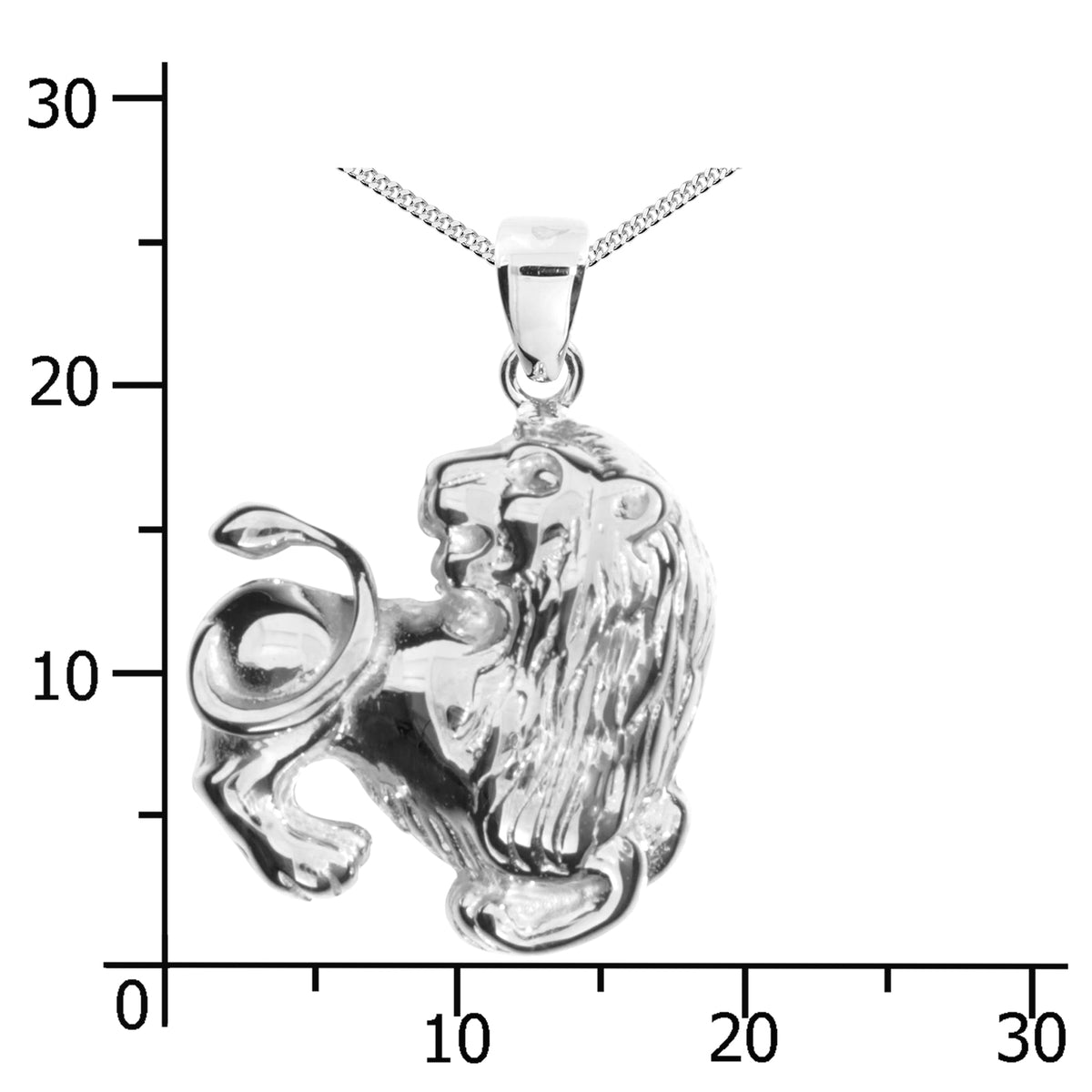 Kette mit Anhänger Silber 925/000, 42 cm, Löwe