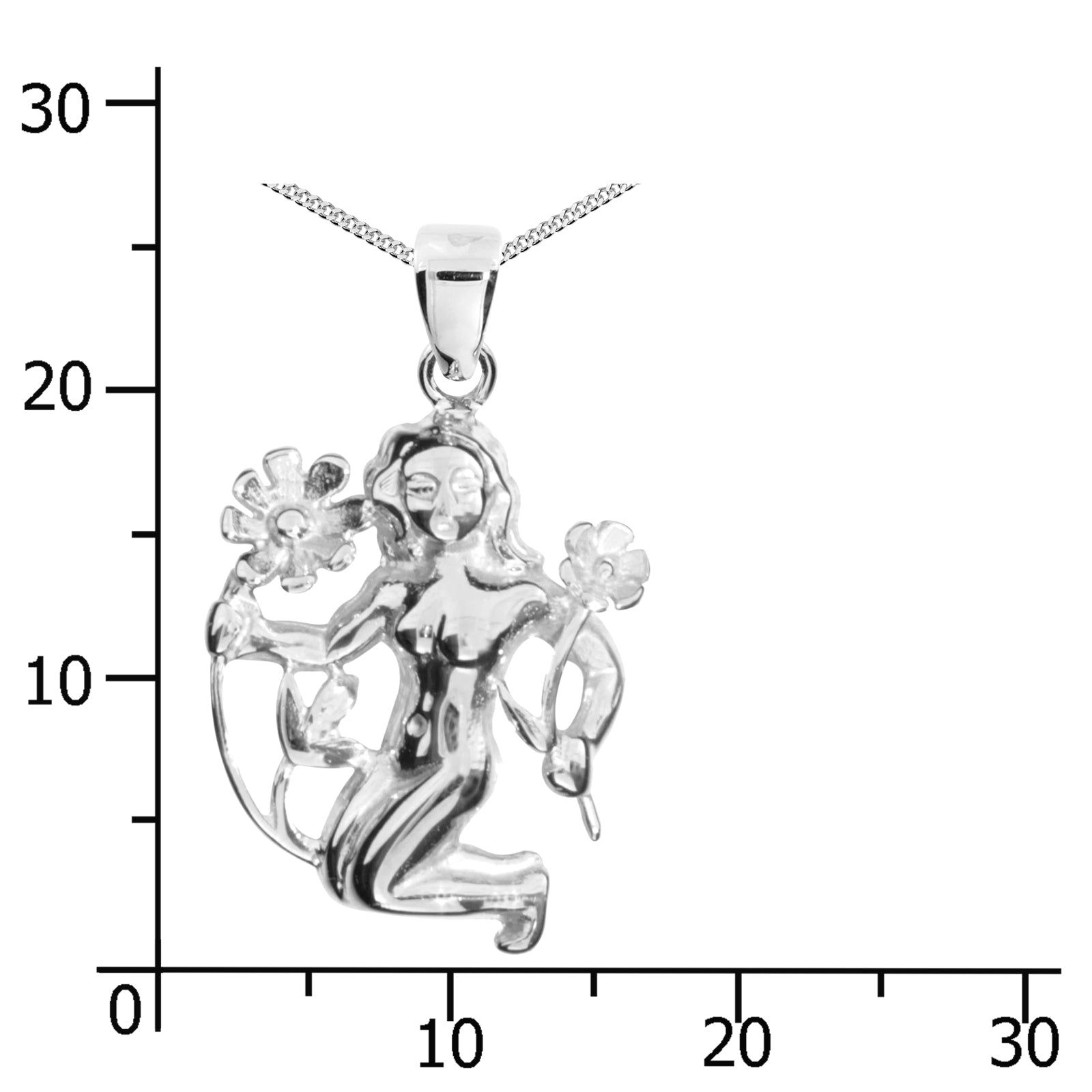 Kette mit Anhänger Silber 925/000, 42 cm, Jungfrau