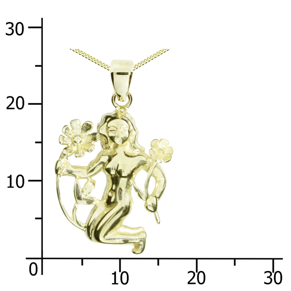 Kette mit Anhänger Silber vergoldet, 42 cm, Jungfrau