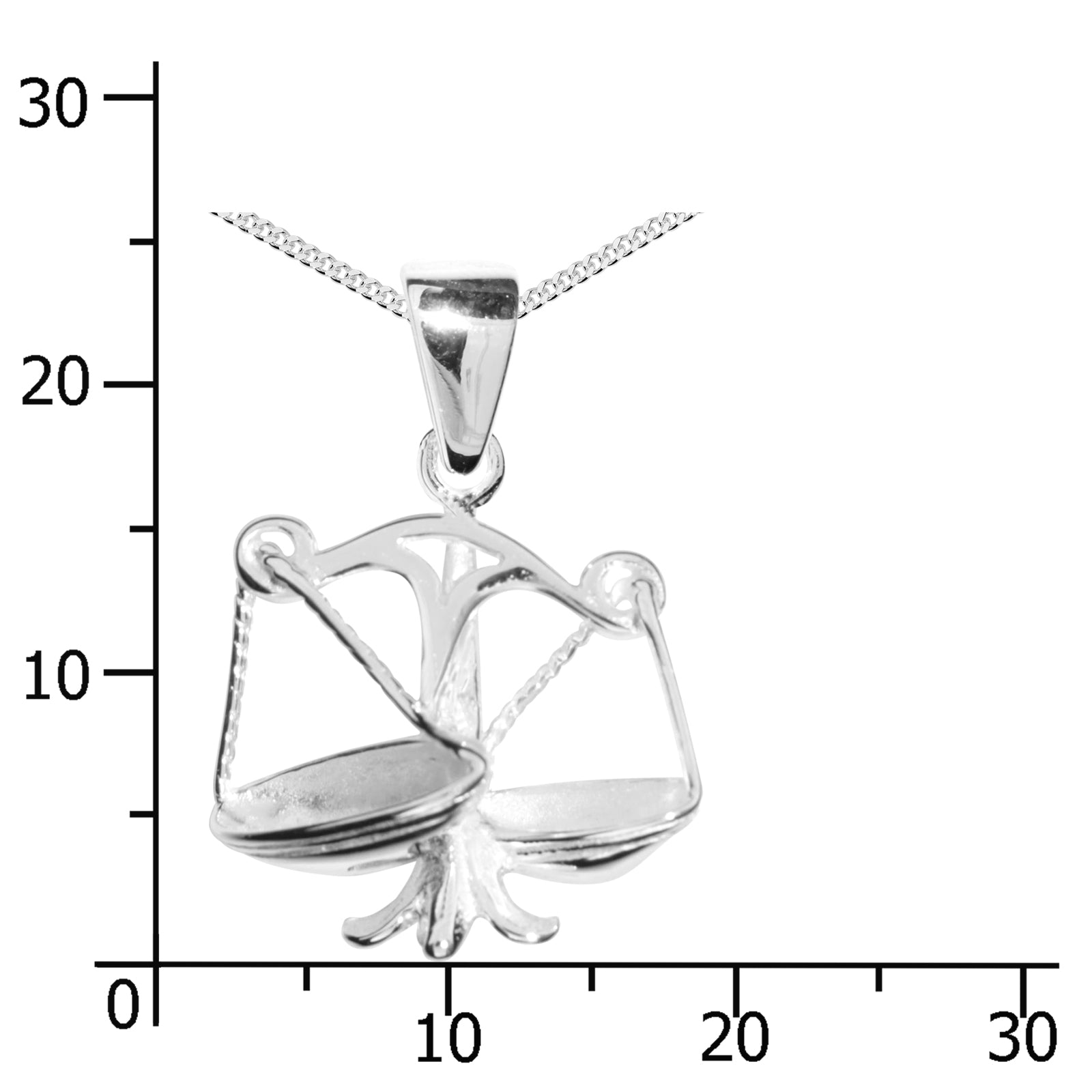 Kette mit Anhänger Silber 925/000, 42 cm, Waage