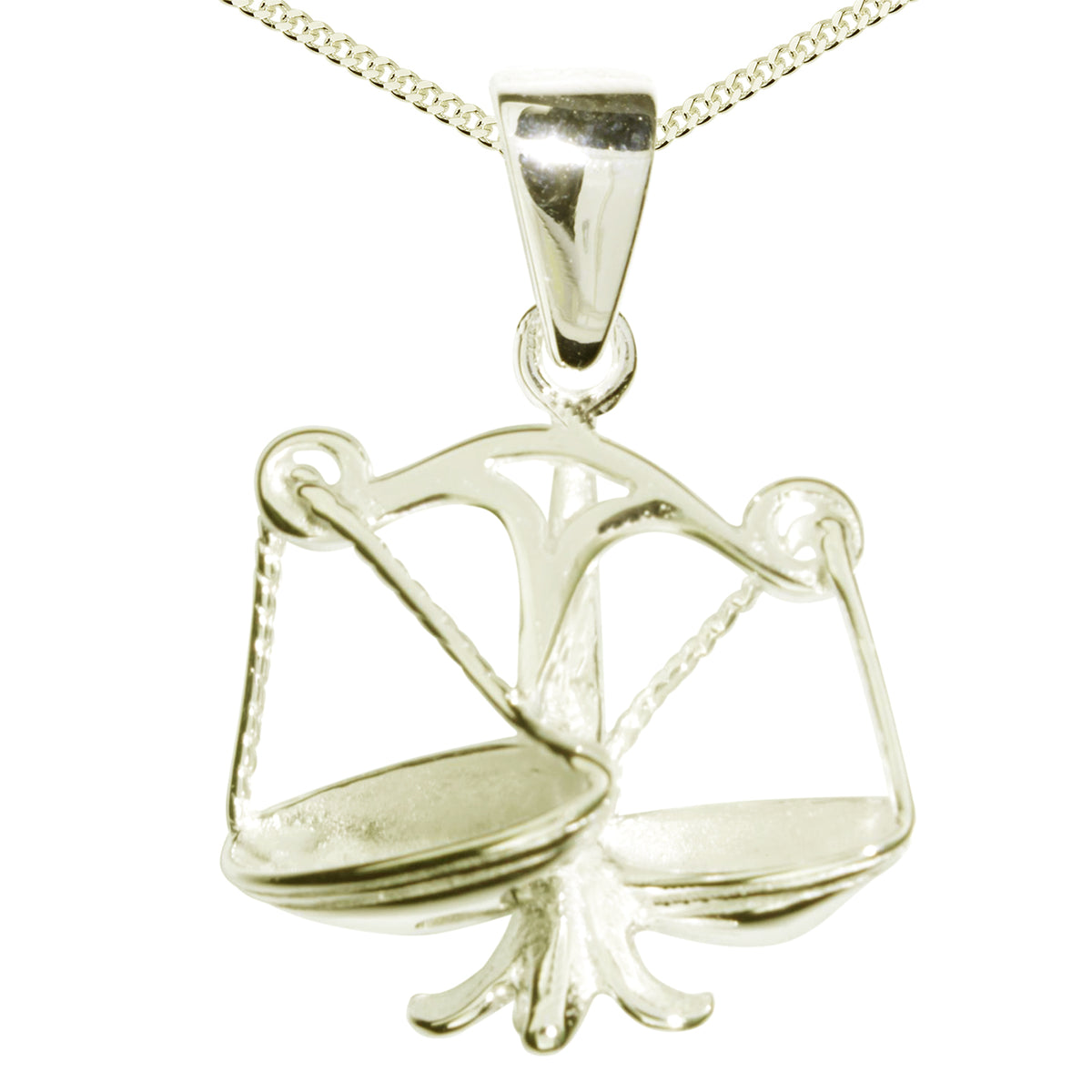 Kette mit Anhänger Silber vergoldet, 42 cm, Waage
