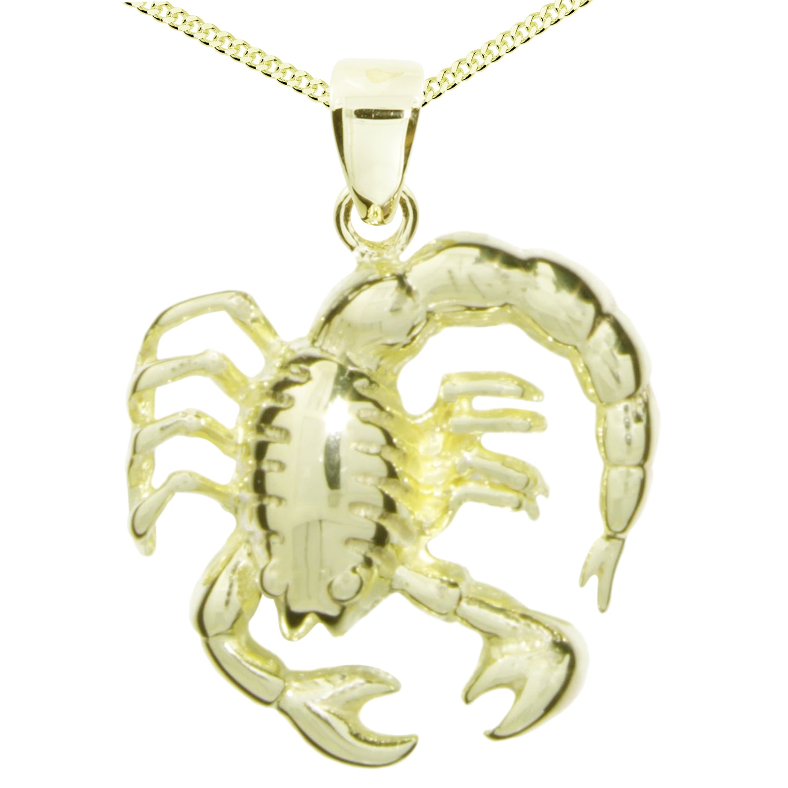 Kette mit Anhänger Silber vergoldet, 42 cm, Skorpion