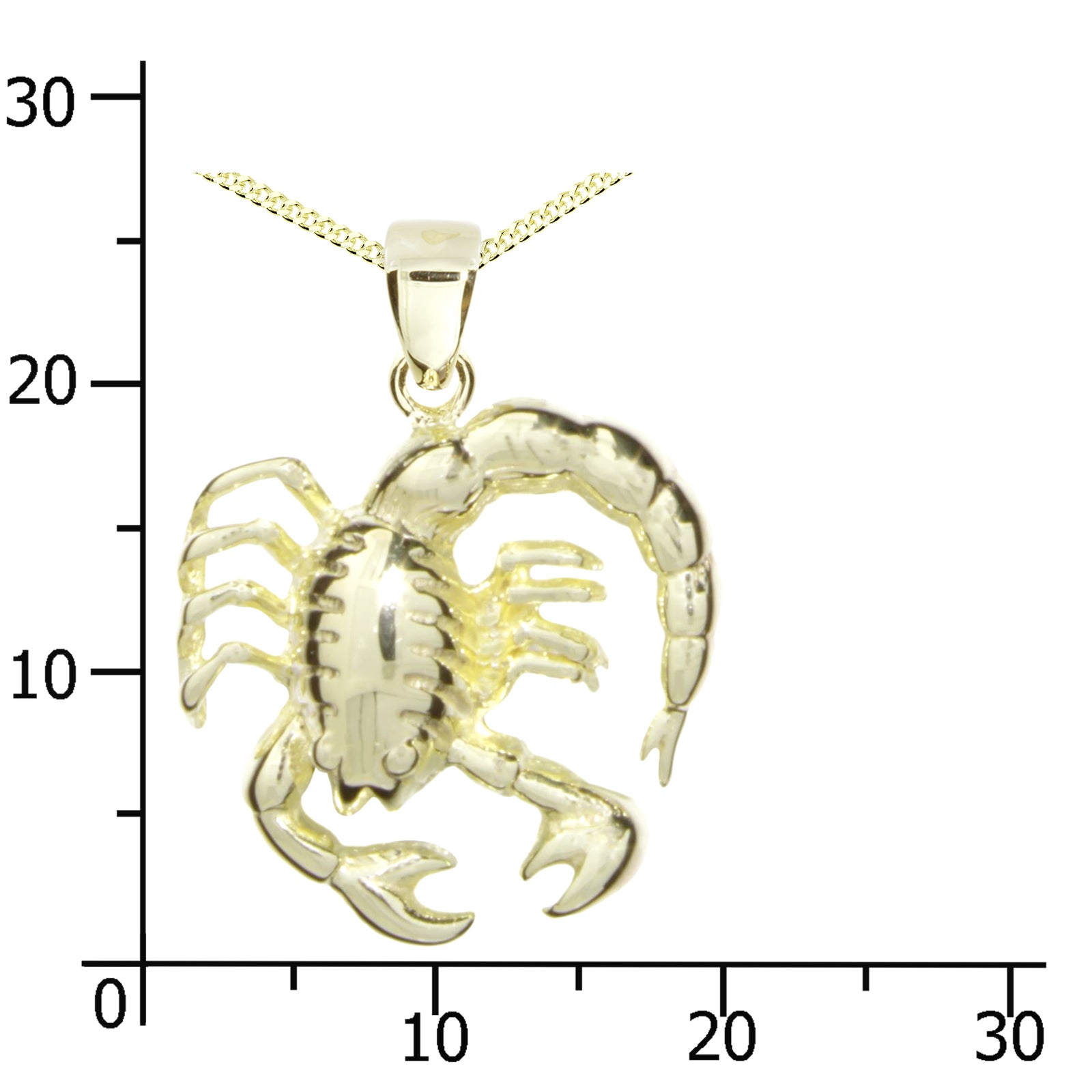 Kette mit Anhänger Silber vergoldet, 42 cm, Skorpion