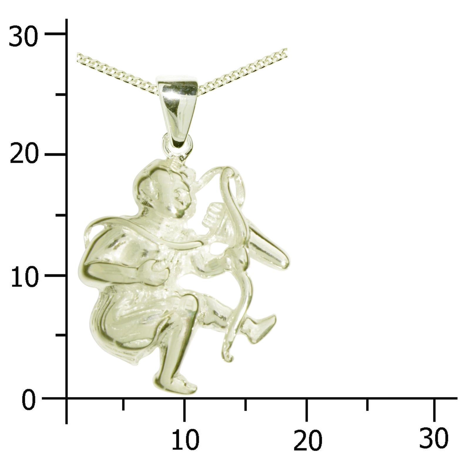 Kette mit Anhänger Silber vergoldet, 42 cm, Schütze
