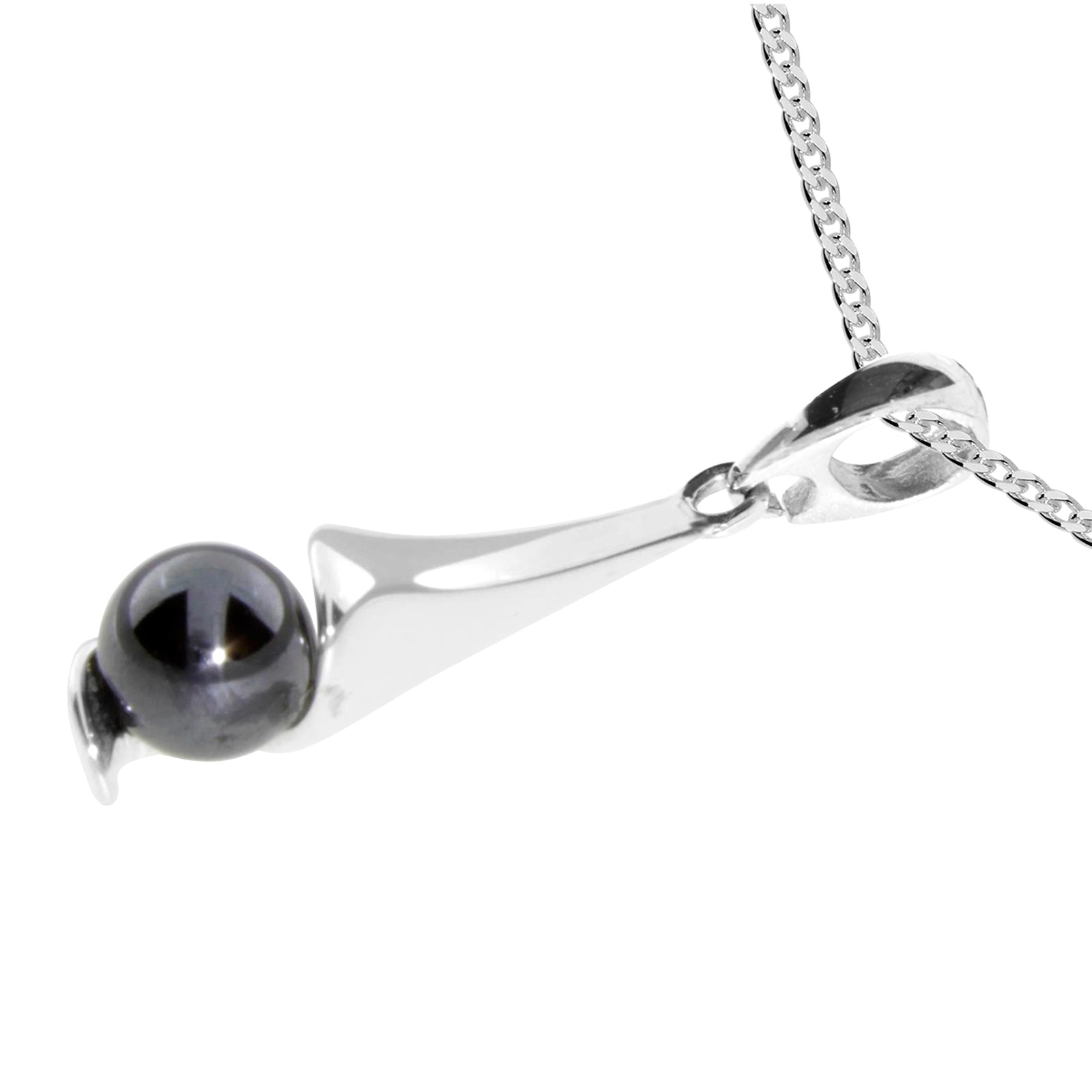 Kette mit Anhänger Silber 925/000, 45 cm, Hämatit