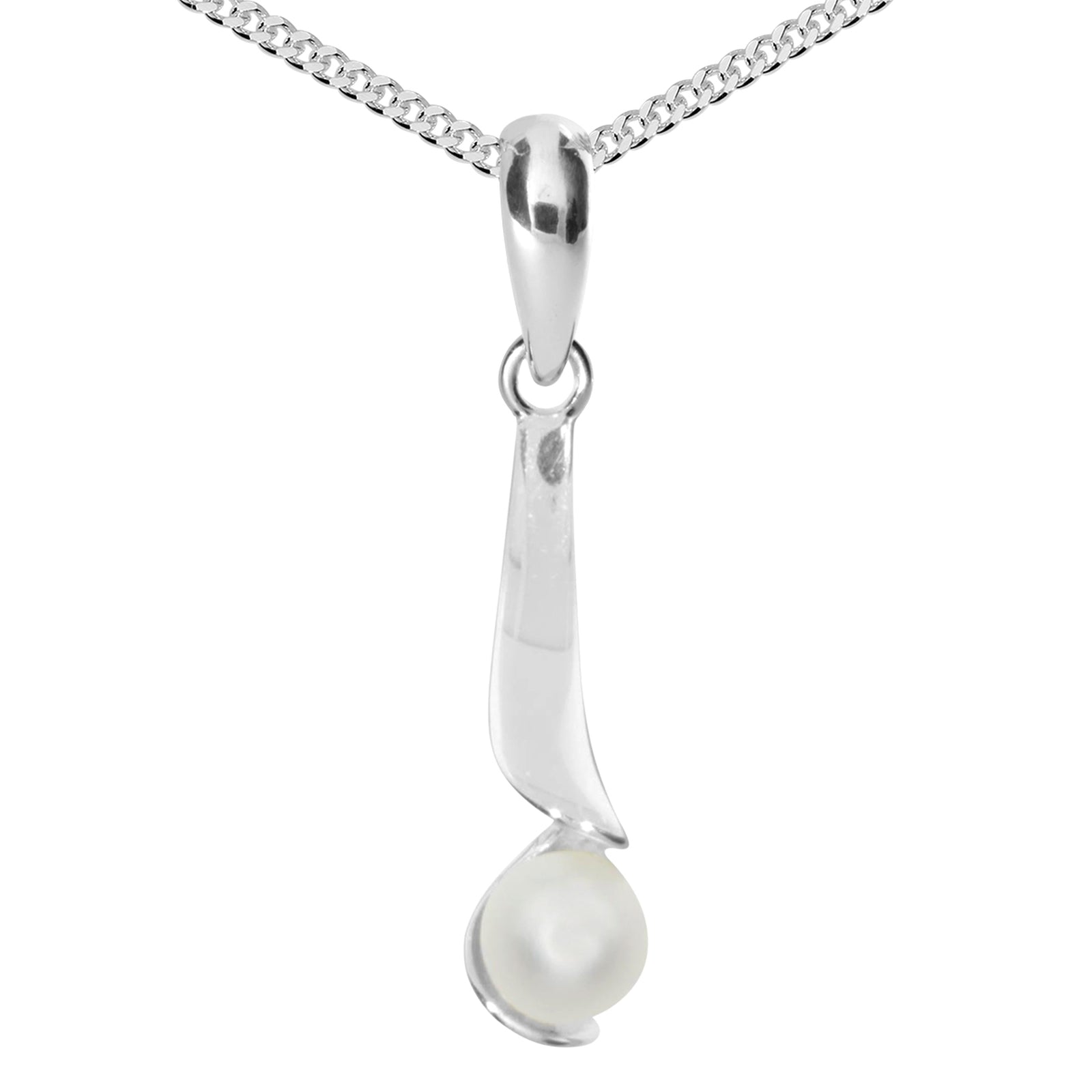 Kette mit Anhänger Silber 925/000, 45 cm, Zuchtperle