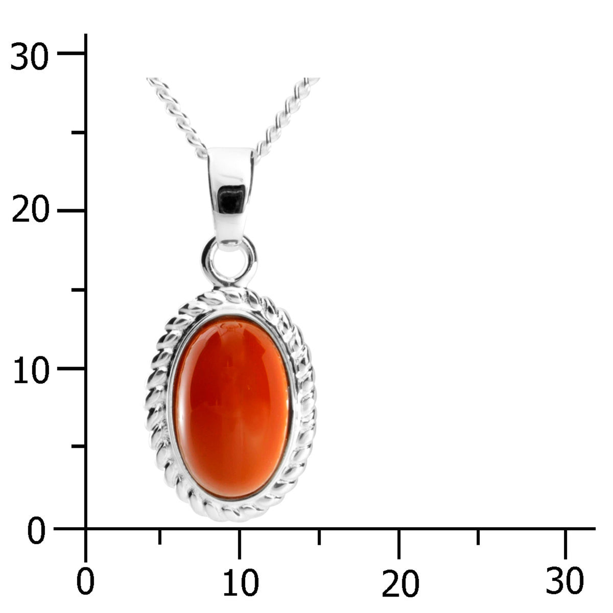 Kette mit Anhänger Silber 925/000, 42 cm, Karneol