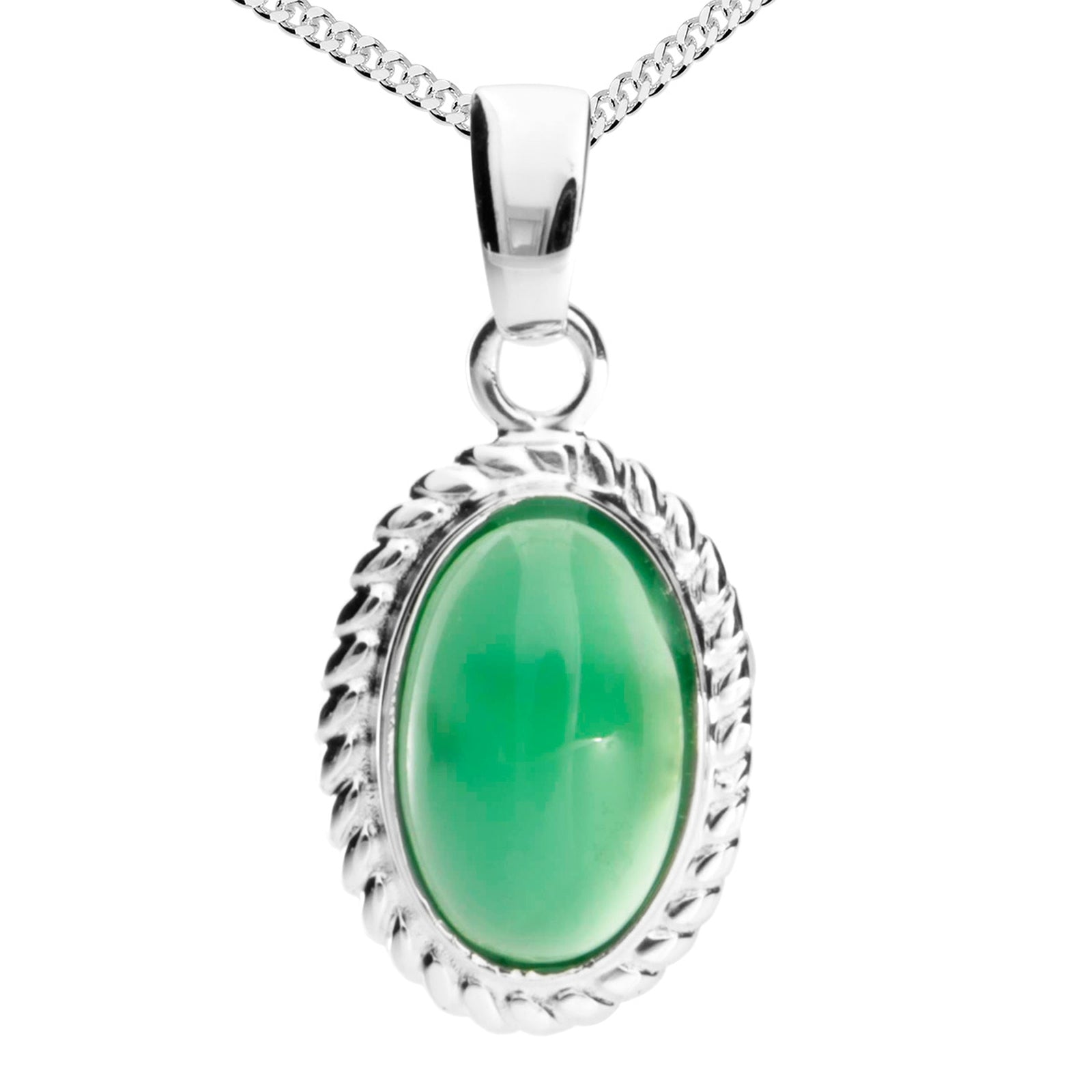 Kette mit Anhänger Silber 925/000, 42 cm, Grünachat