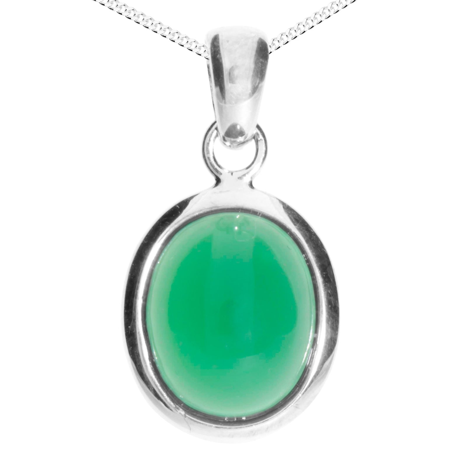 Kette mit Anhänger Silber 925/000, 42 cm, Grünachat