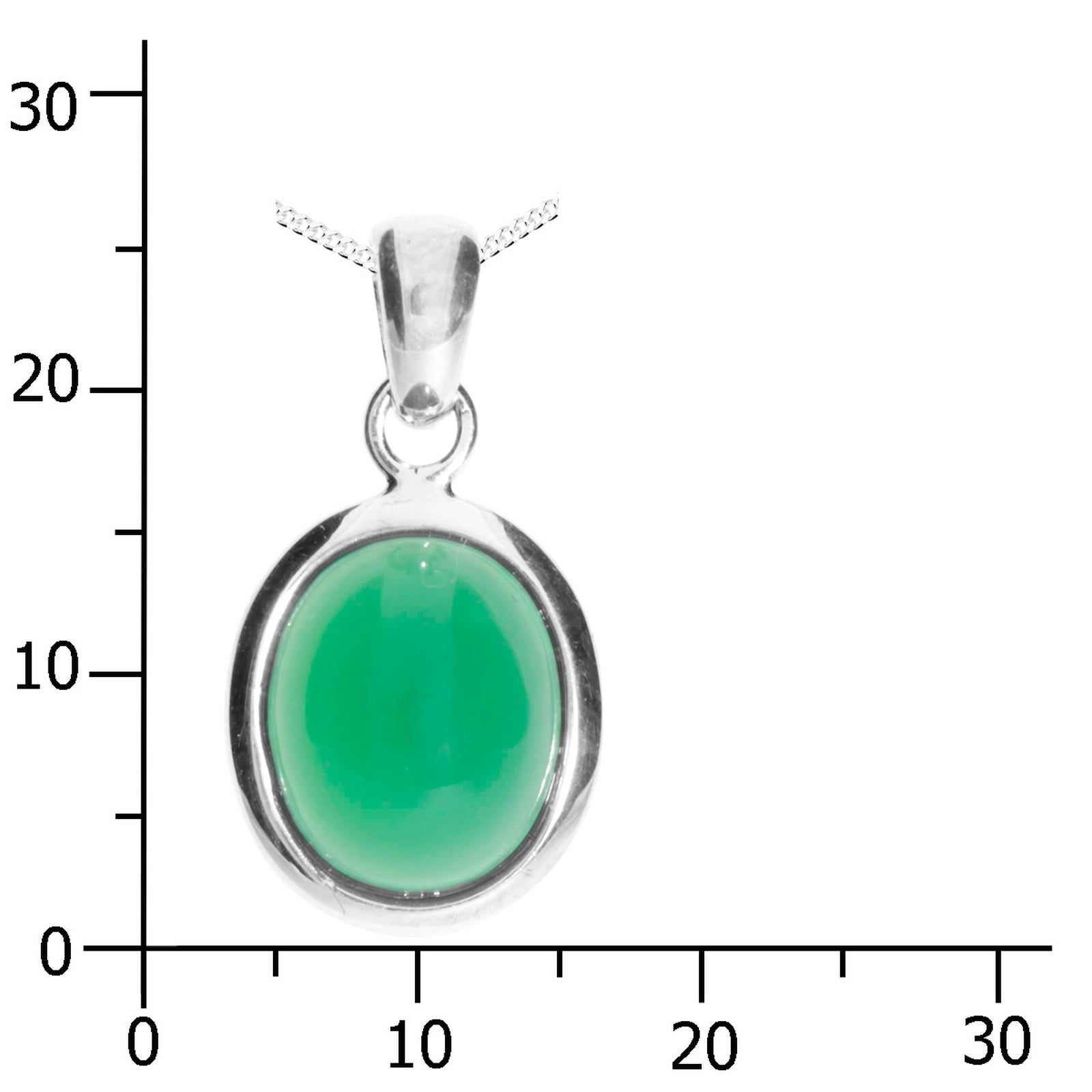 Kette mit Anhänger Silber 925/000, 42 cm, Grünachat