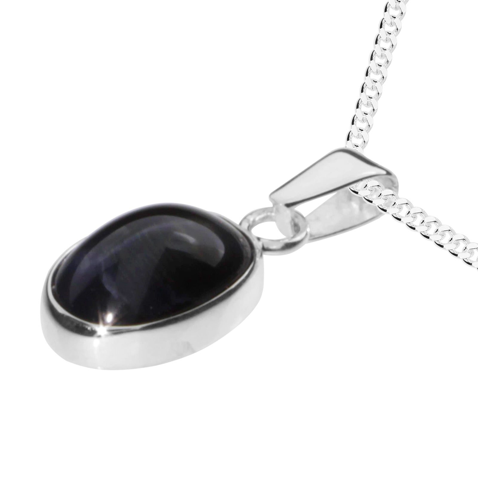 Kette mit Anhänger. Silber 925/000, 42 cm oder 45 cm, Falkenauge