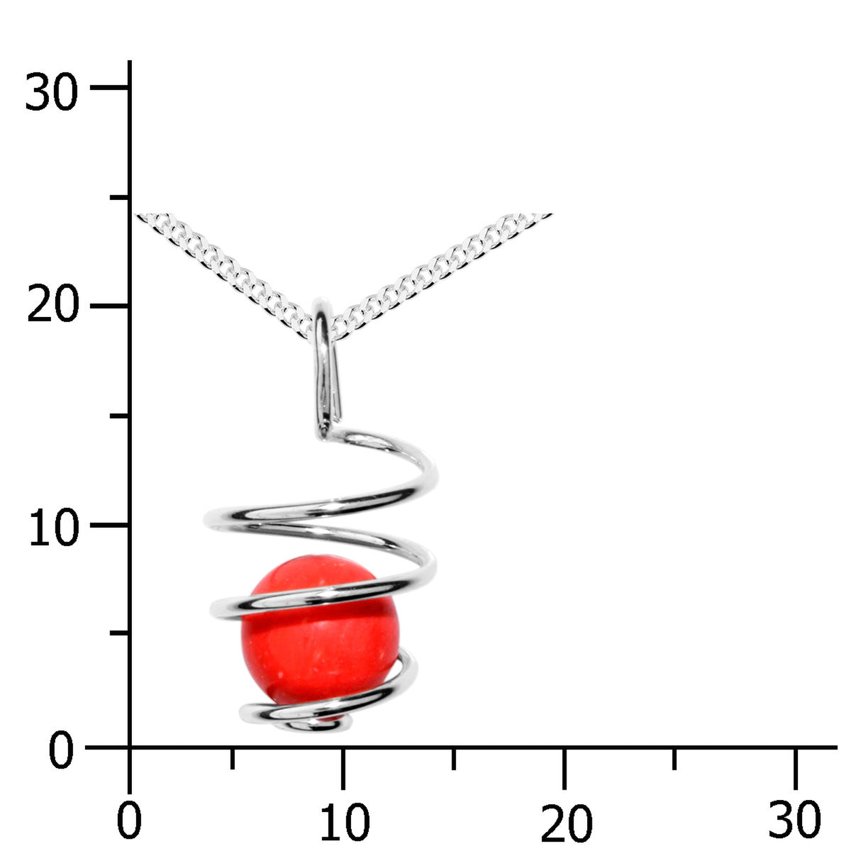 Kette mit Anhänger Silber 925/000, 45 cm, rek. Koralle