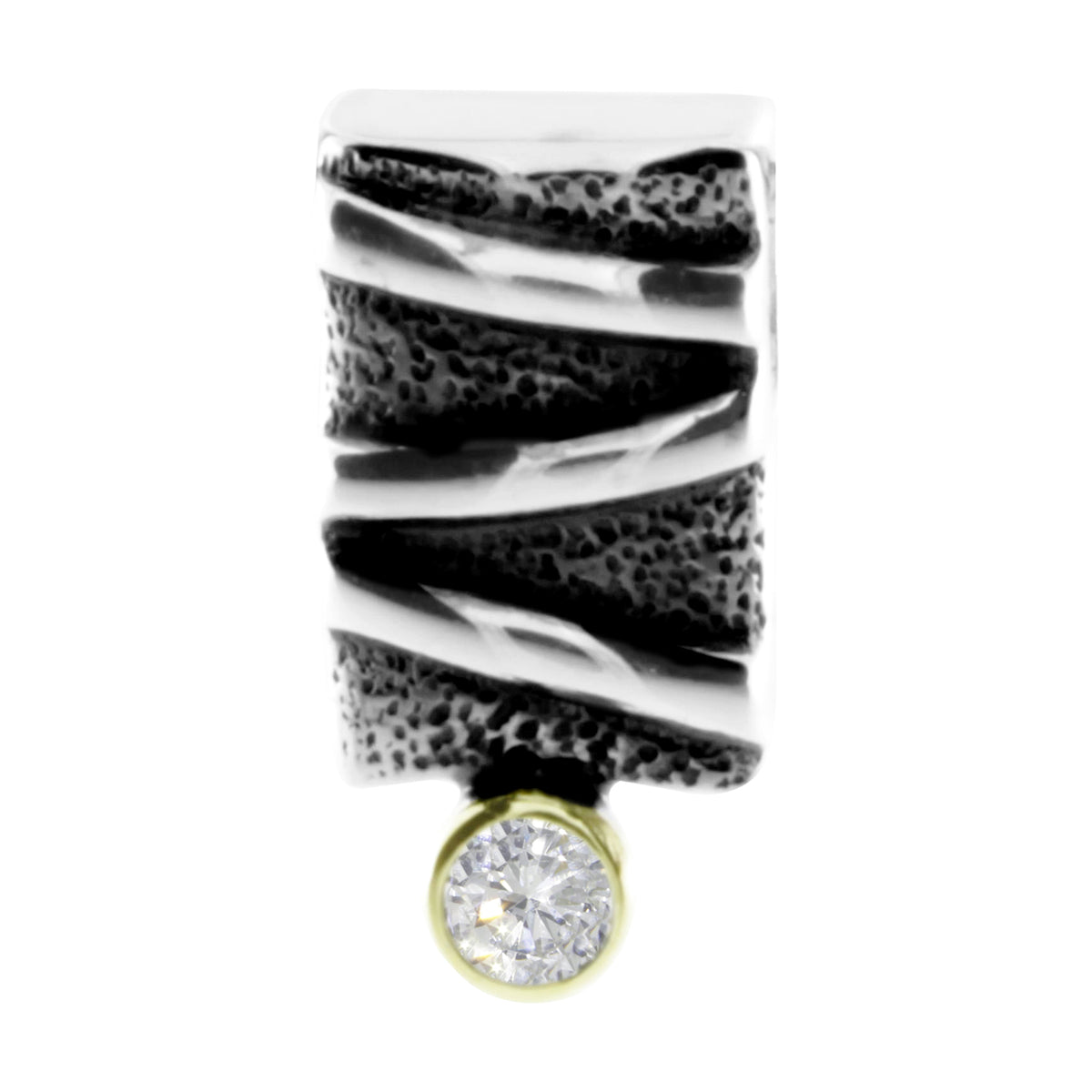Anhänger-Gleiter Silber 925/000, Zirkonia in 585/000 Gold gefasst