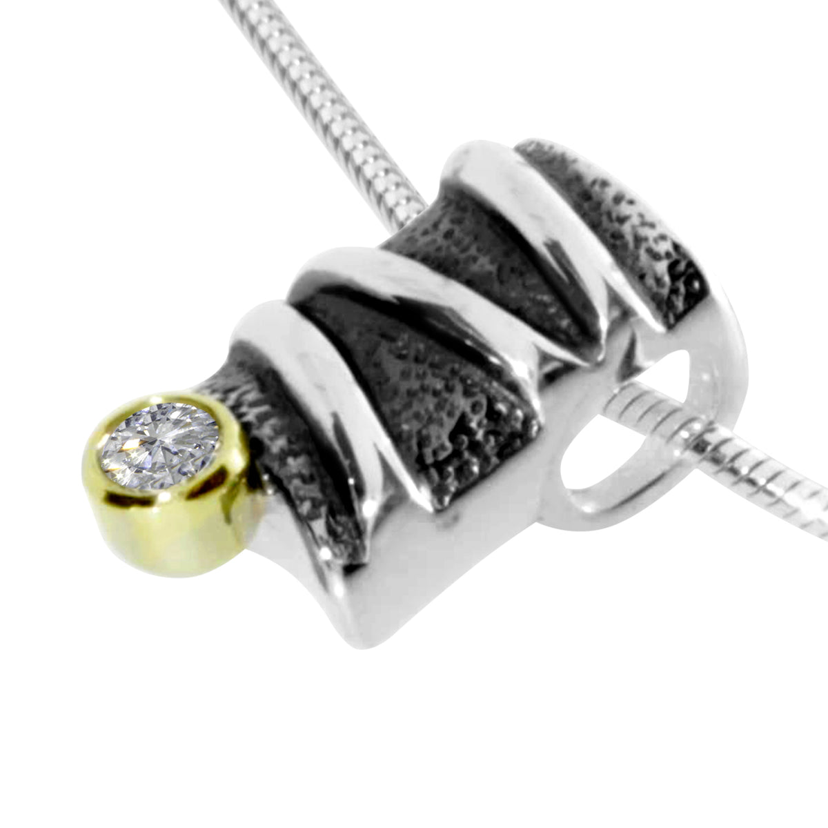 Kette mit Anhänger Silber 925/000, 45 cm, Zirkonia in 585/000 Fassung