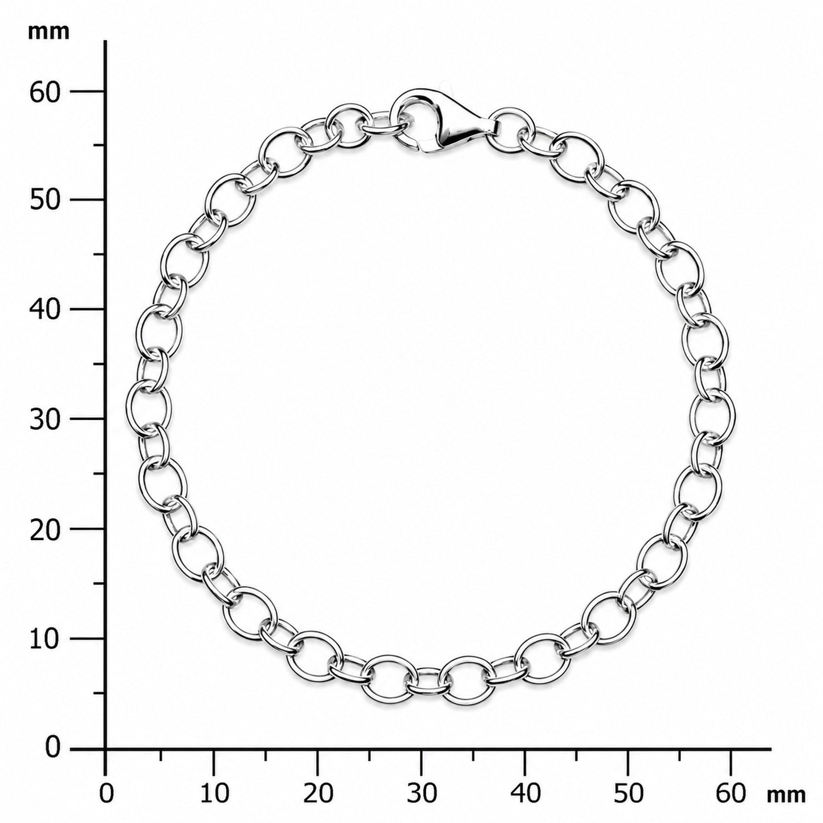 Charmsarmband, 19 cm,  Silber 925/000
