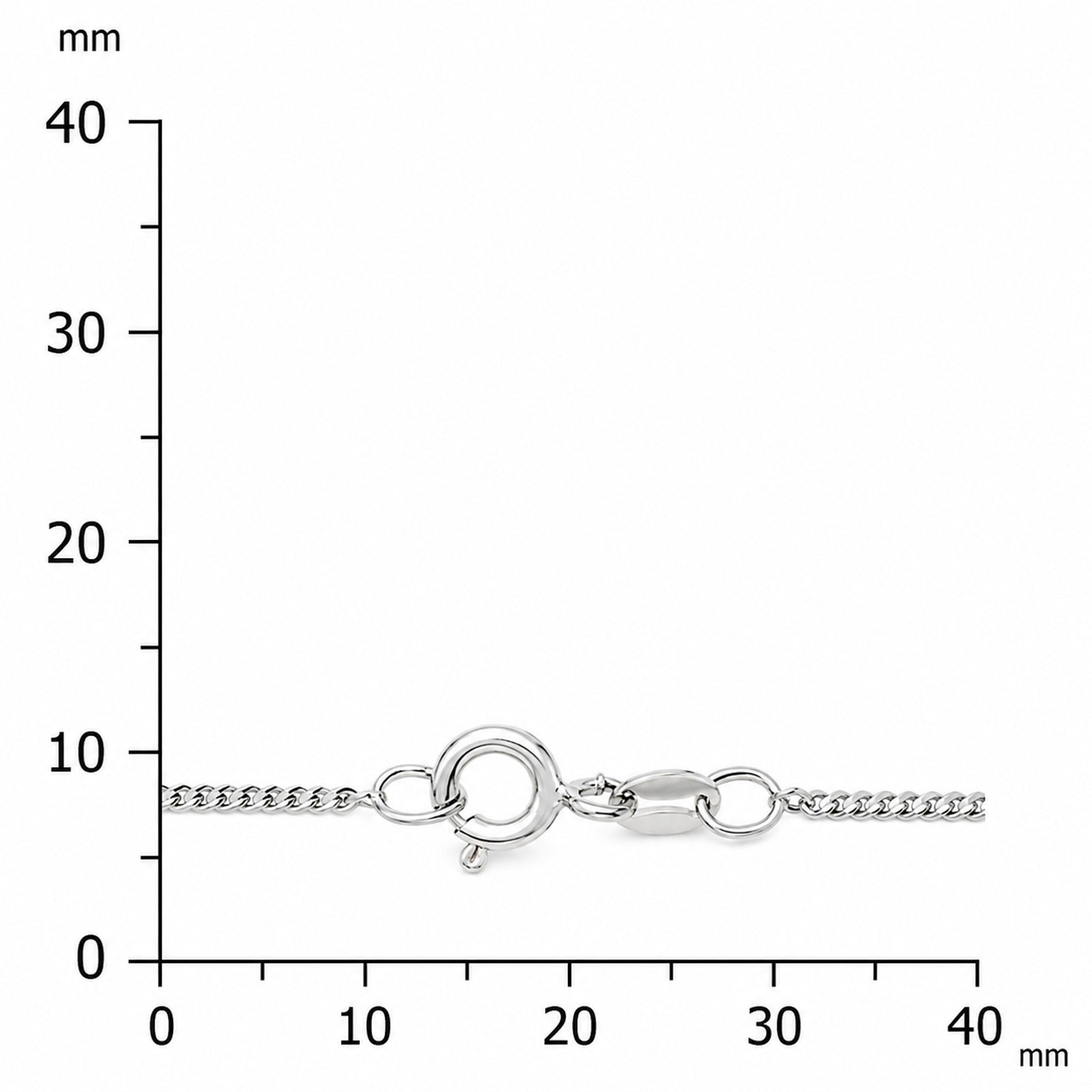 Kette Silber 925/000, Panzer 1,3 mm breit -Länge wählbar-