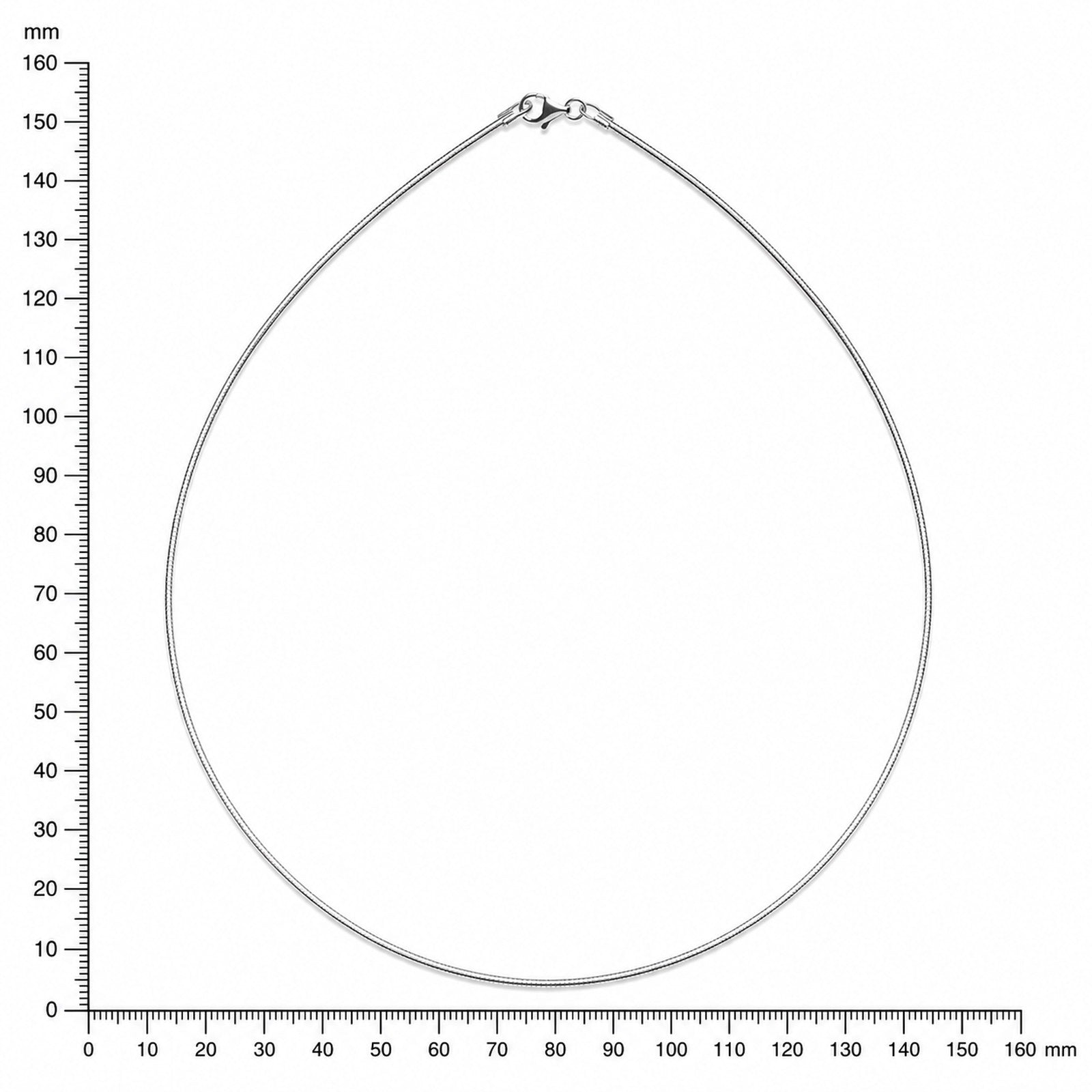 Halsreif Silber 925/000, Omega 1,4 mm - Länge wählbar -