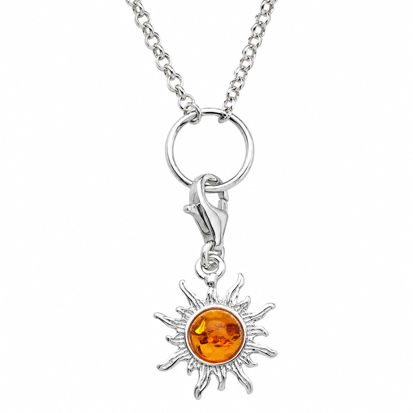 Charmskette mit Anhänger Sonne, 45 cm,  Silber 925/000