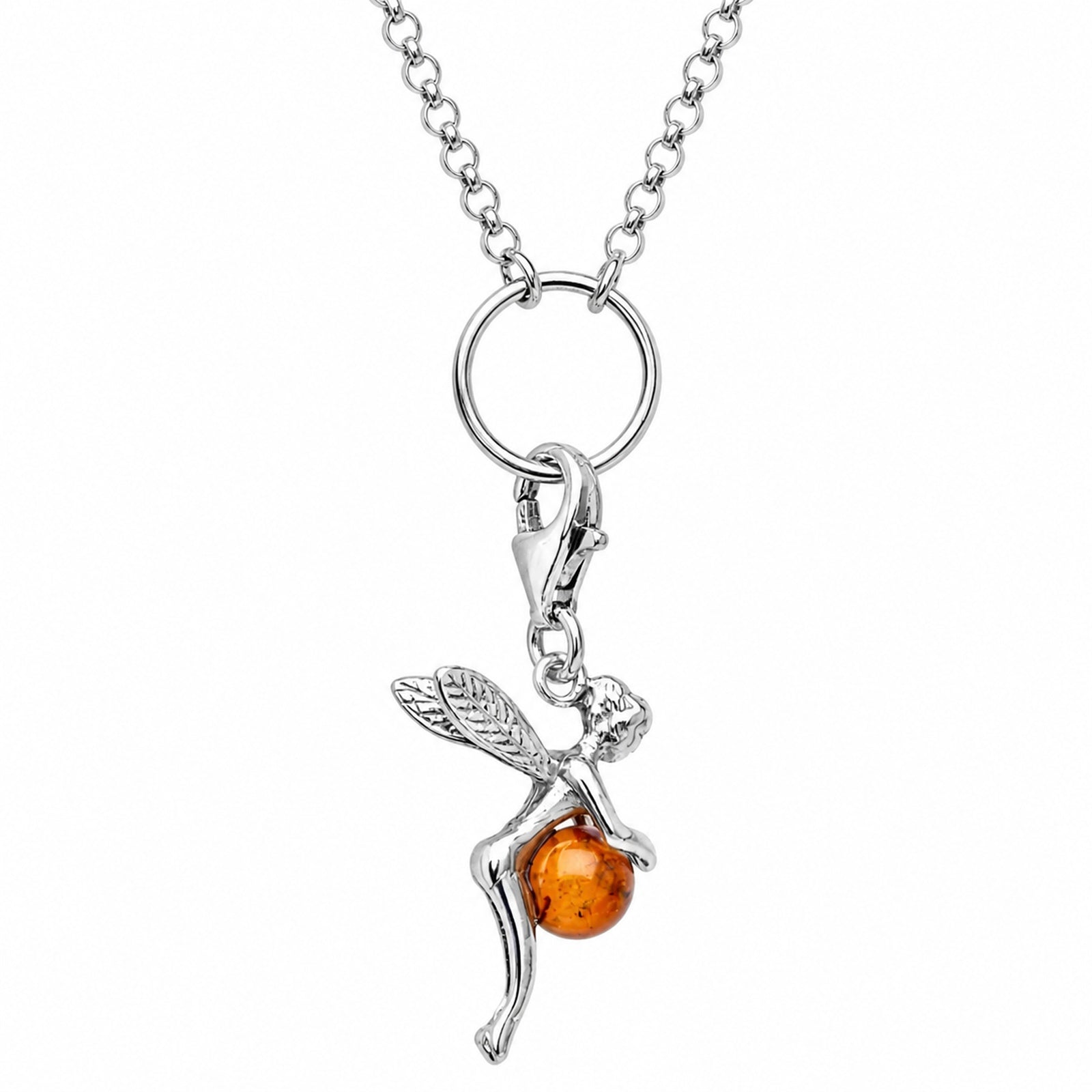 Charmskette mit Anhänger Elfe, 45 cm,  Silber 925/000