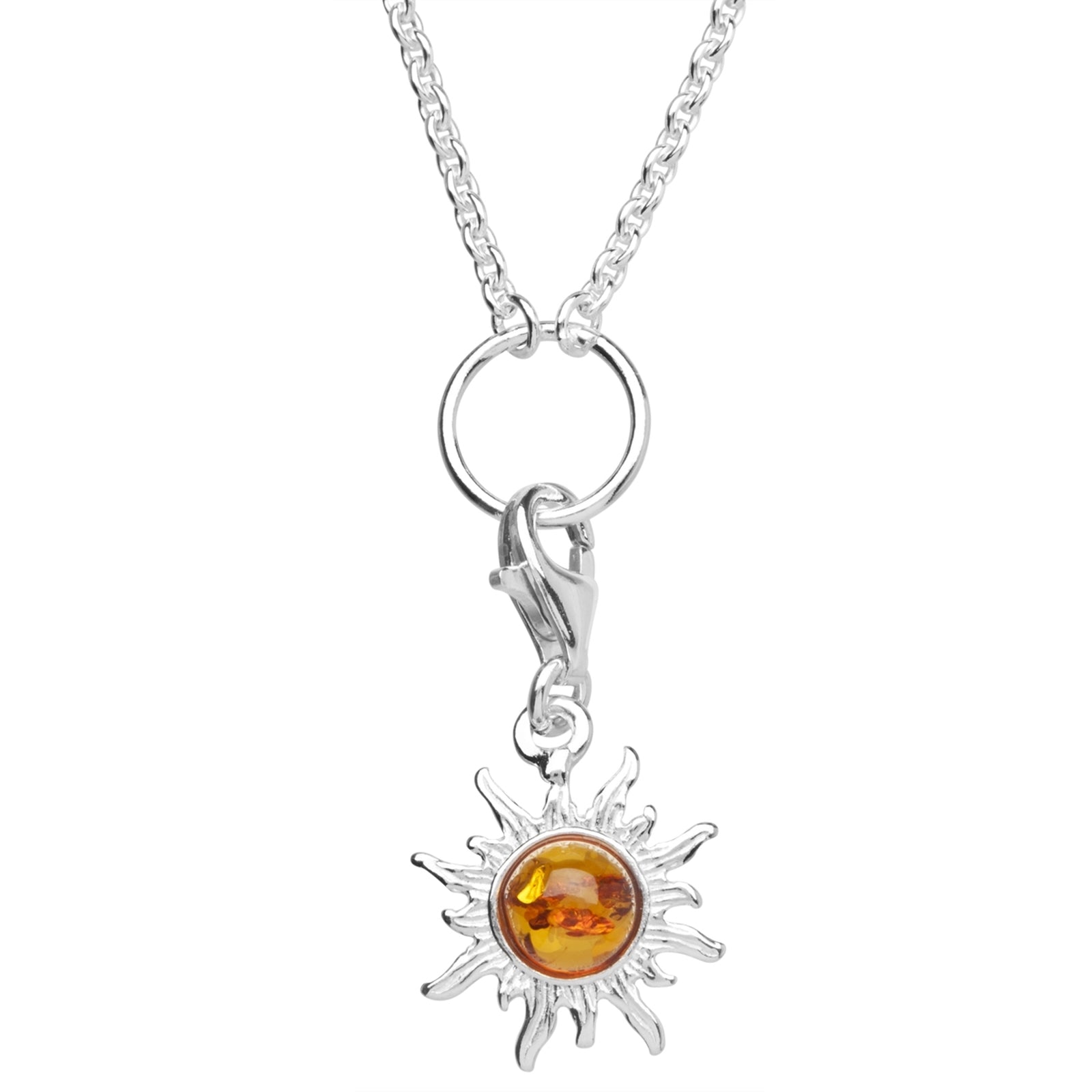 Charmskette mit Anhänger Sonne, 45 cm,  Silber 925/000