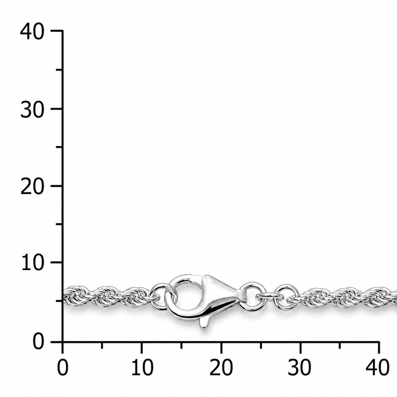 Kette Silber 925/000, Kordel 2,2 mm breit -Länge wählbar-