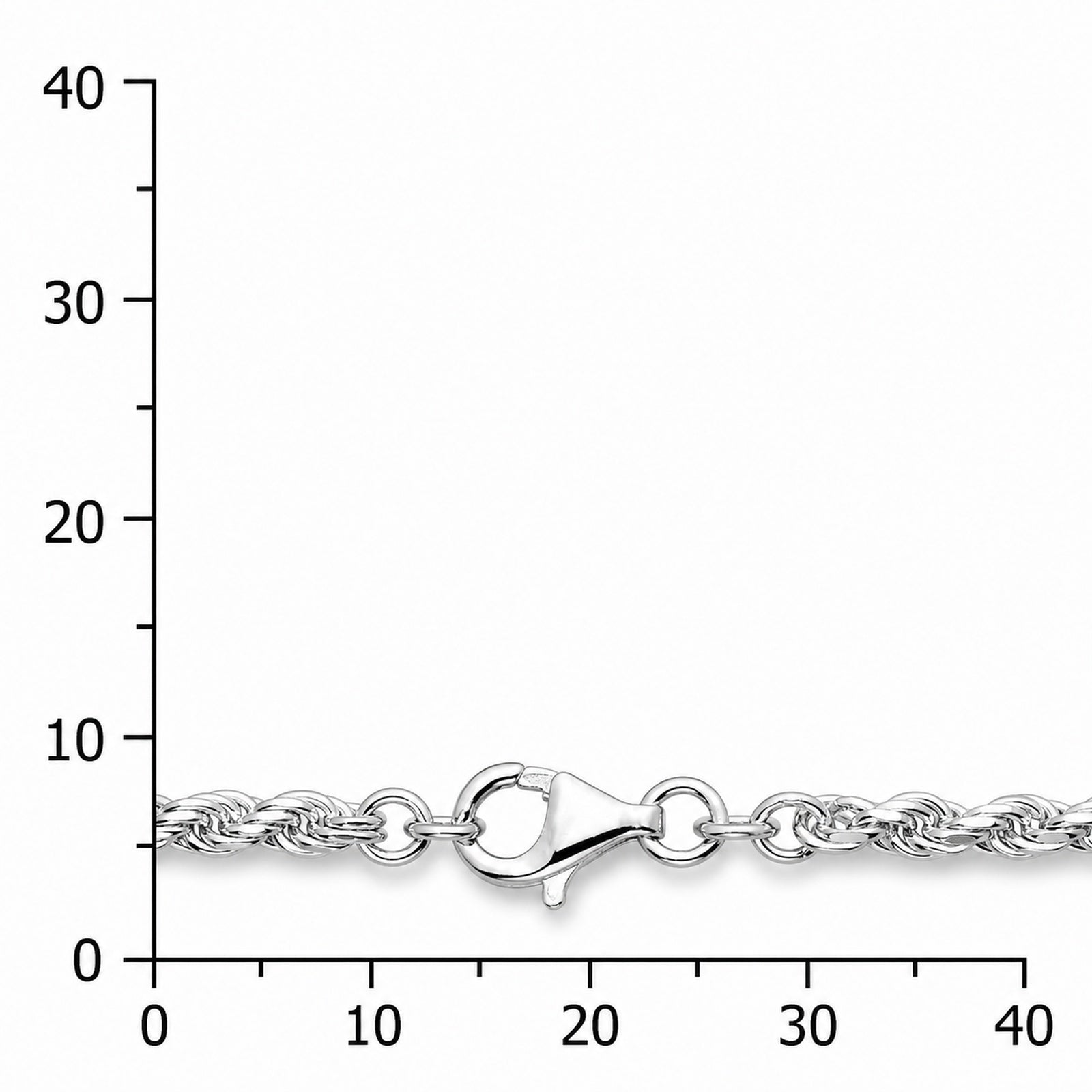 Kette Silber 925/000, Kordel 2,8 mm breit -Länge wählbar-