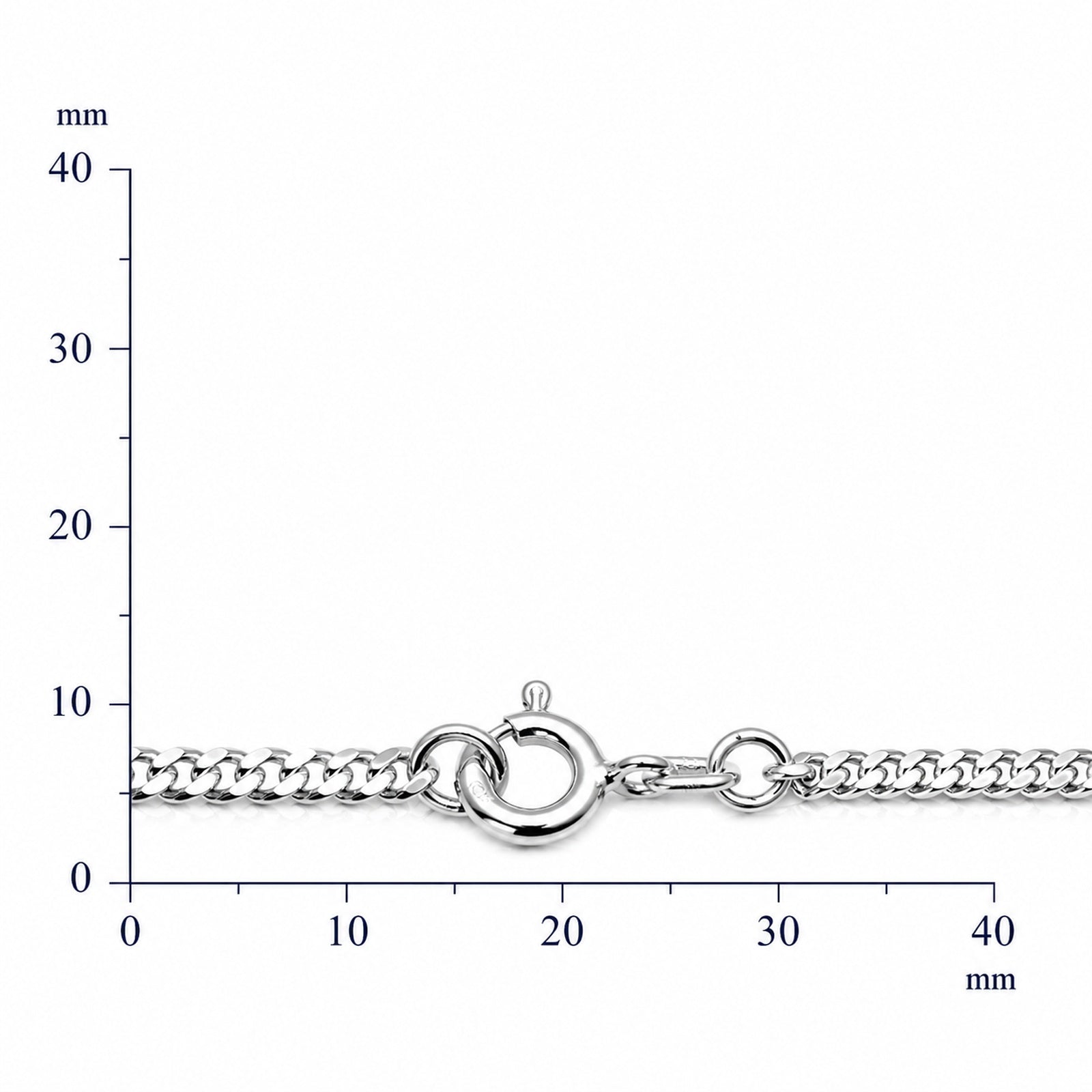 Kette Silber 925/000, Panzer 2,4 mm breit -Länge wählbar-