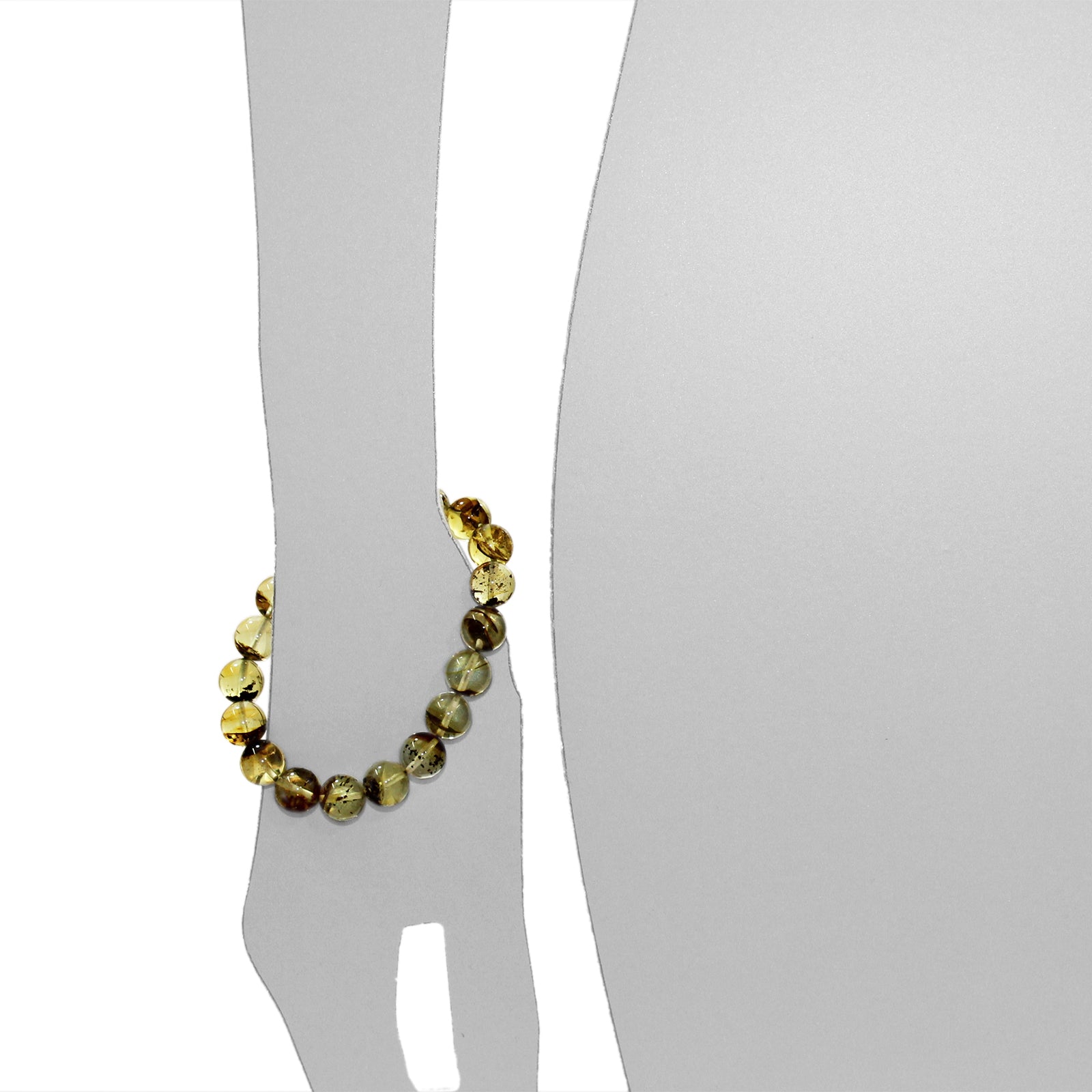 Bernsteinarmband, Kugel 10 mm, 19 cm, Gummizug