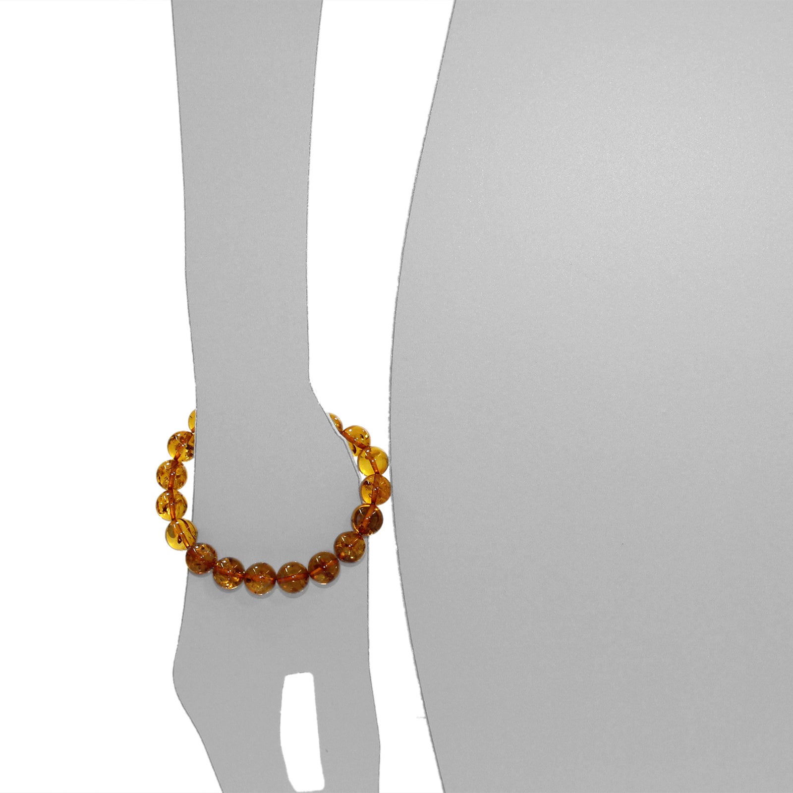Bernsteinarmband, Kugel 10 mm, 19 cm, Gummizug