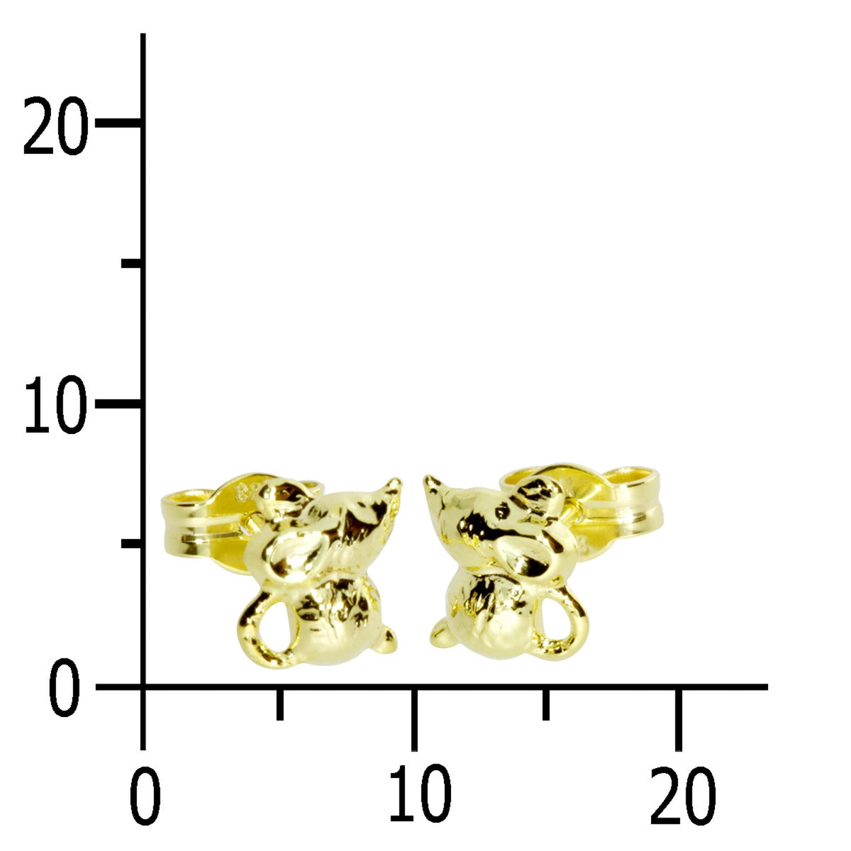 Ohrstecker Gold 333/000, Maus